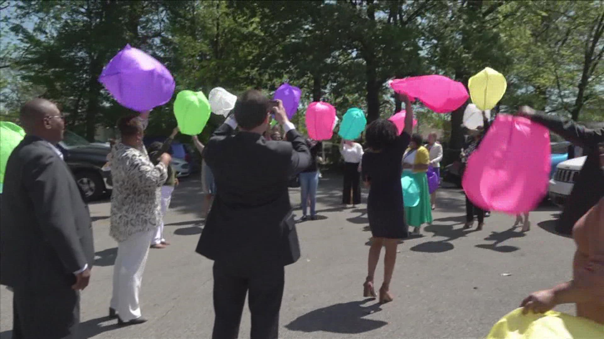 TDOC waved lanterns in the wind Friday saying they want to raise awareness for resources available to victims in Memphis.