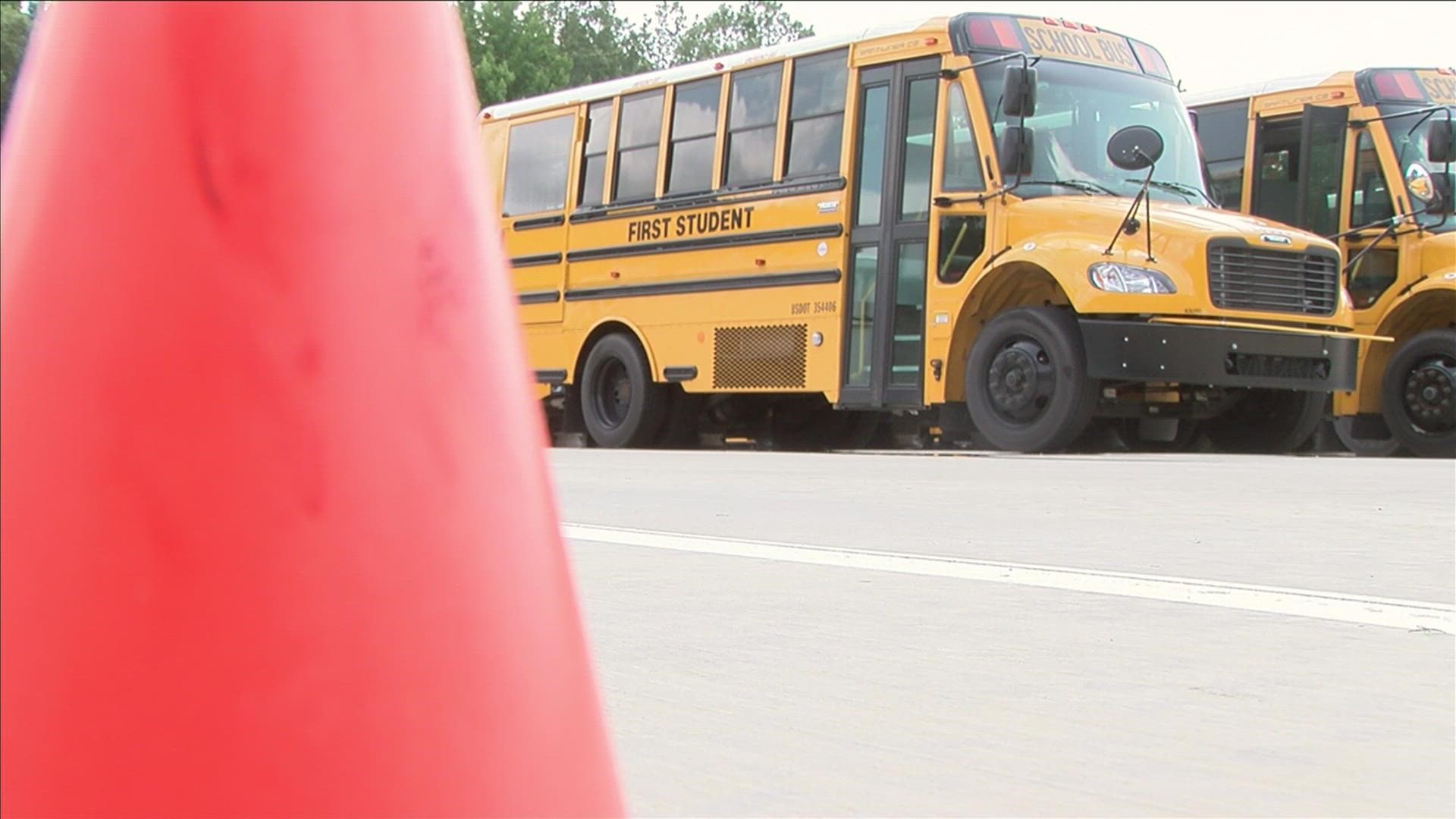 Those with 'First Student' said 330 drivers are on board to cover the nearly 300 routes districtwide, following months of recruiting and training.