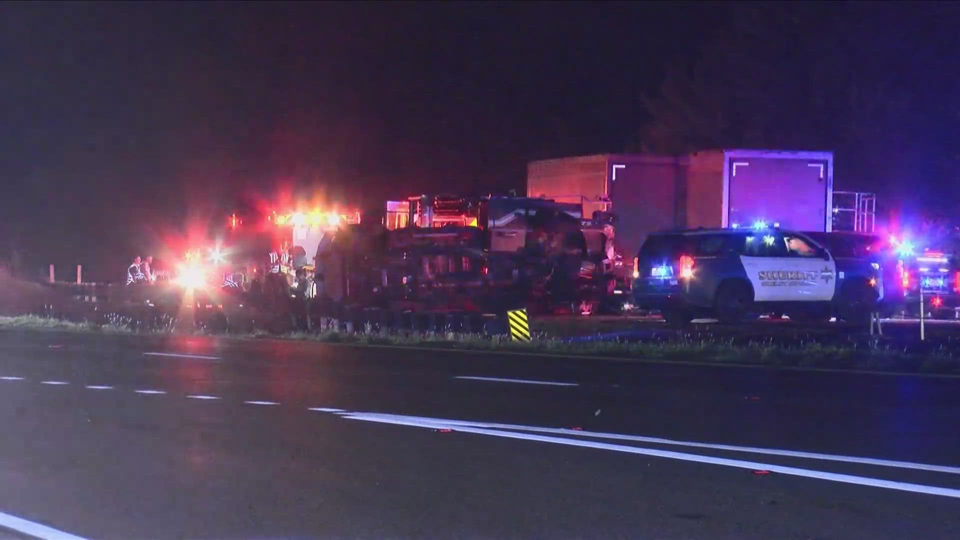 SCSO was working a car crash on eastbound I-40, just west of I-269 and Highway 385 when the multi-car crash happened in the westbound lanes.