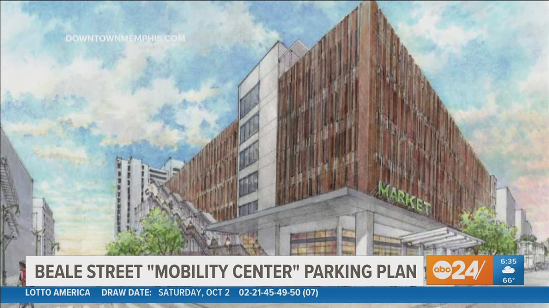 A six-story parking garage and mixed-used building is planned for a parking lot near Beale Street