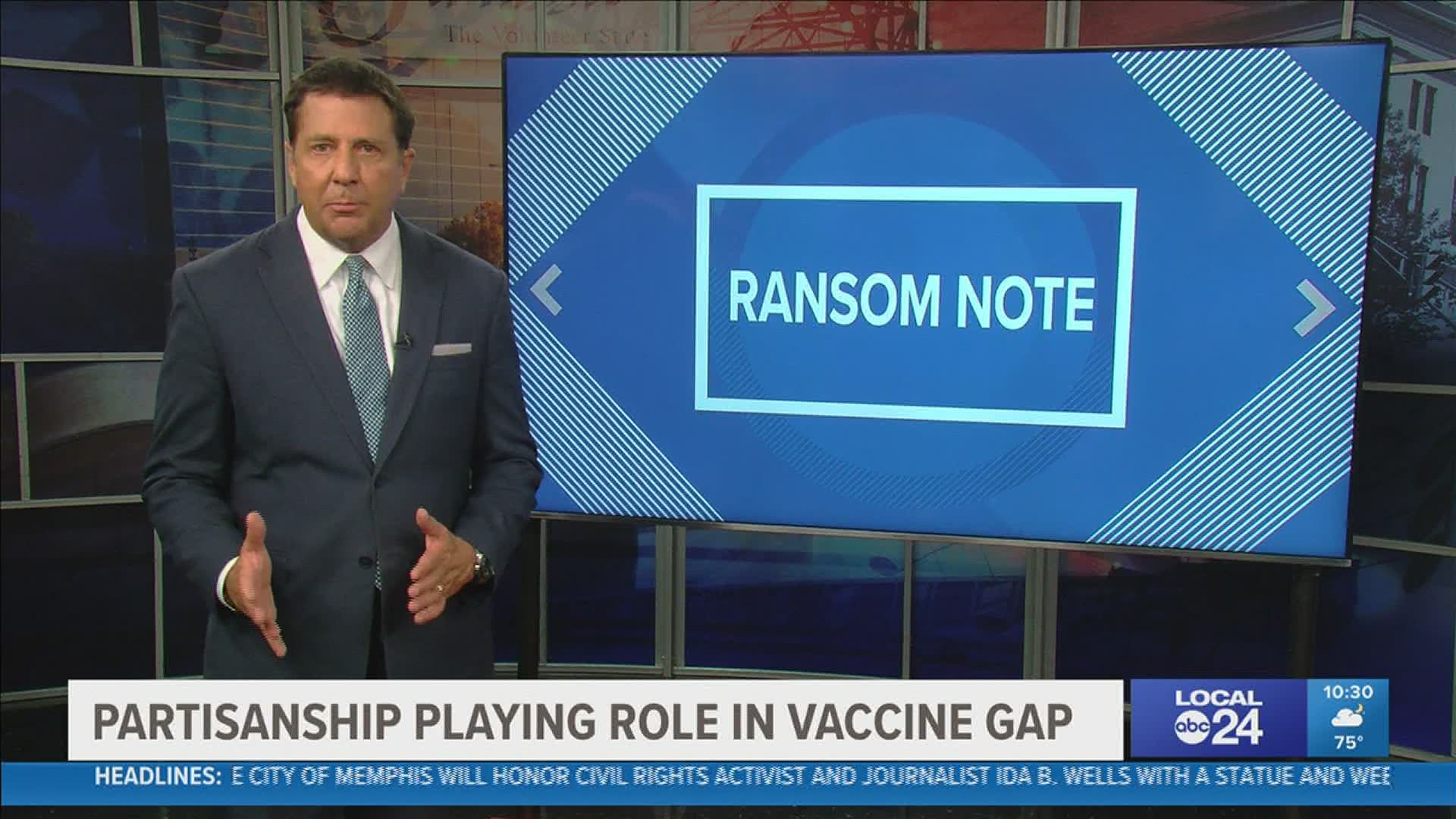 Local 24 News Anchor Richard Ransom discusses in his Ransom Note about a study that compares vaccination percentage gaps based on who counties voted for.