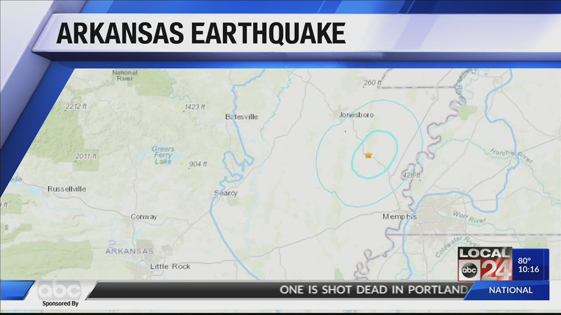 3.7 magnitude earthquake near Marked Tree, Arkansas