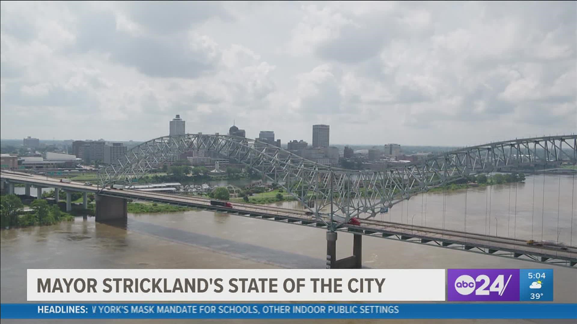 In his statement, Strickland talked about the city's plan to address crime, the state of the economy, and a "transformative reallocation" of tax dollars.