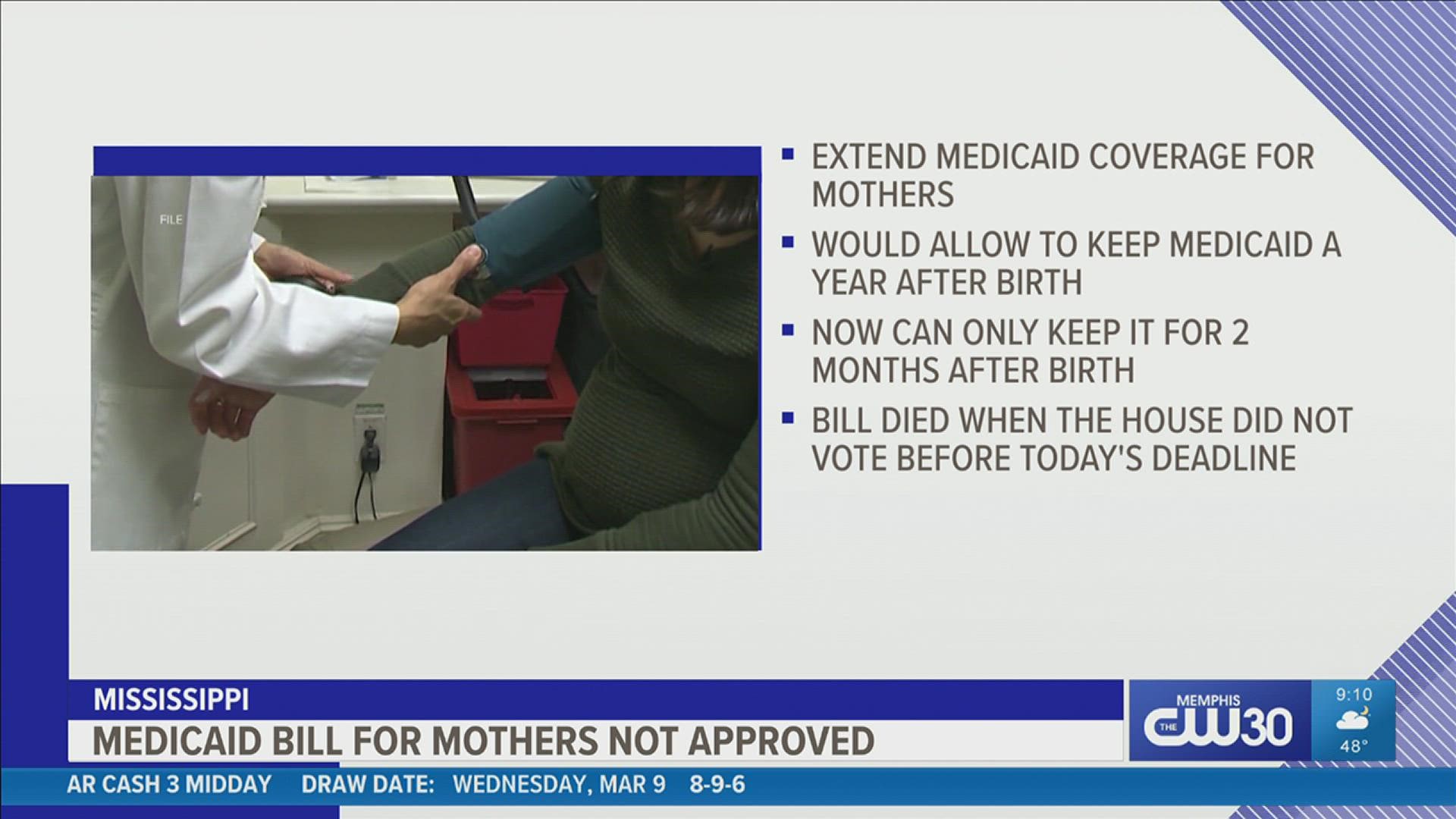 Supporters say extending coverage could help reduce Mississippi’s maternal mortality rate, which is much higher than the national rate.