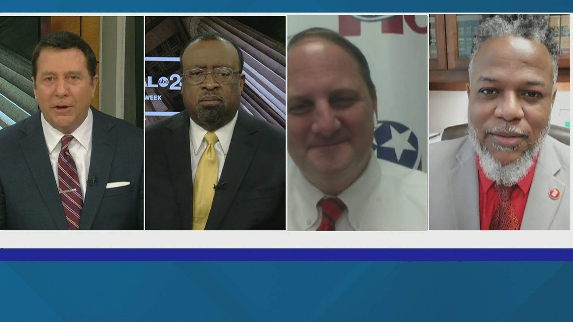 The panel discusses state lawmakers in Nashville facing a pandemic, funding and education crisis. Also a criminal probe involving many, including raids by the FBI.