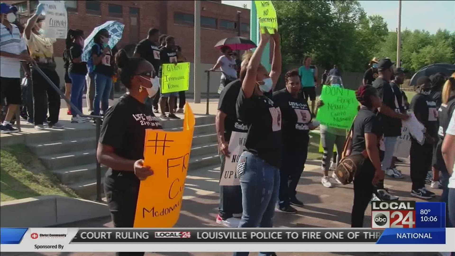 The march was held Friday in downtown Memphis.