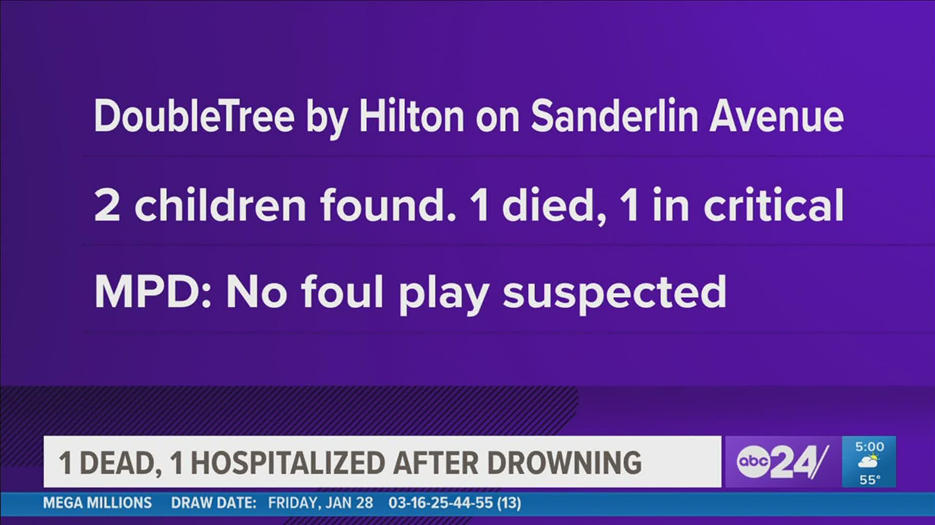 Two children were found drowning in the pool at the DoubleTree hotel on Sanderlin Avenue