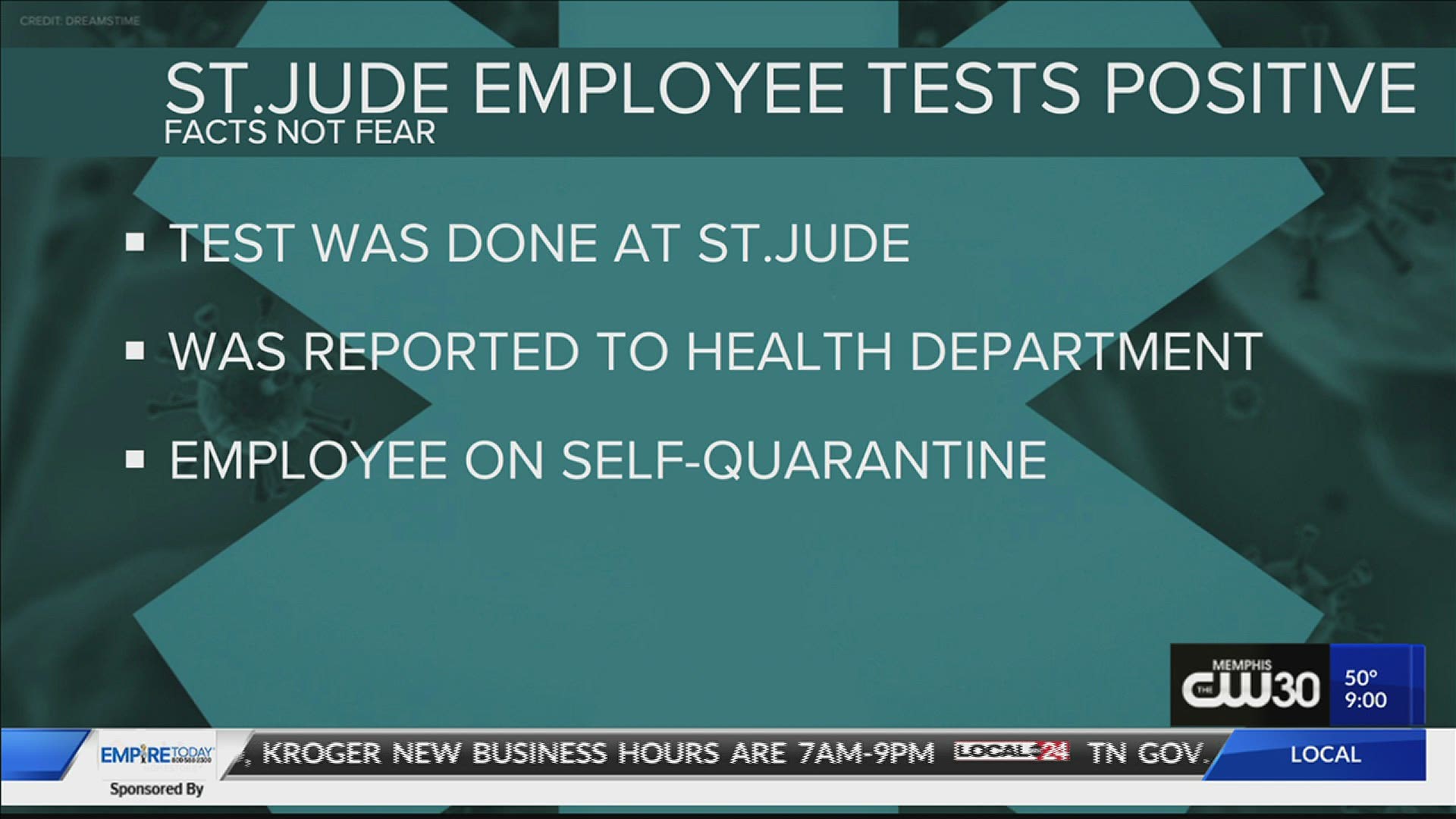 EMPLOYER IS IN SELF QUARANTINED. THERE ARE NO FURTHER DETAILS AT THIS TIME.
