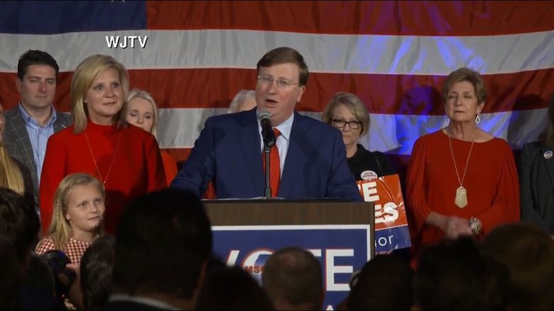 WATCH Republican Tate Reeves gives victory speech in Mississippi