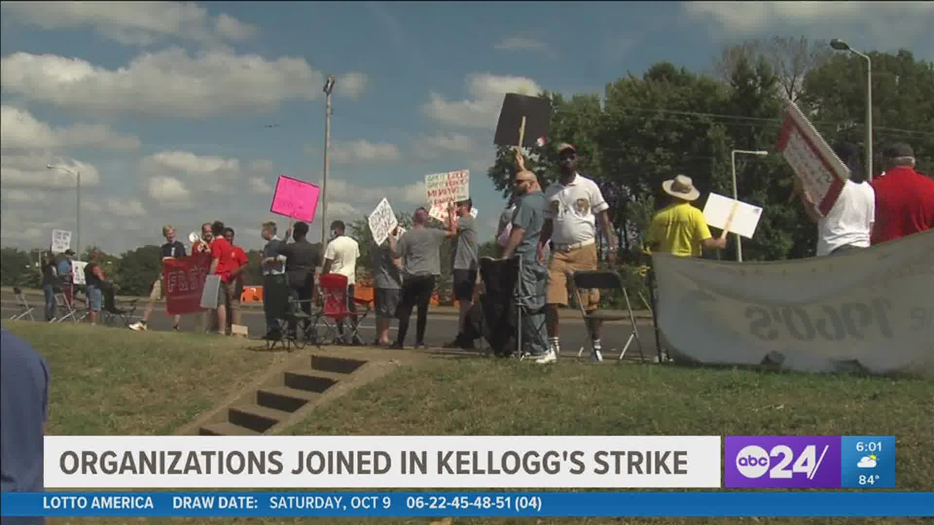 They gathered in support of those walking the picket line Wednesday.