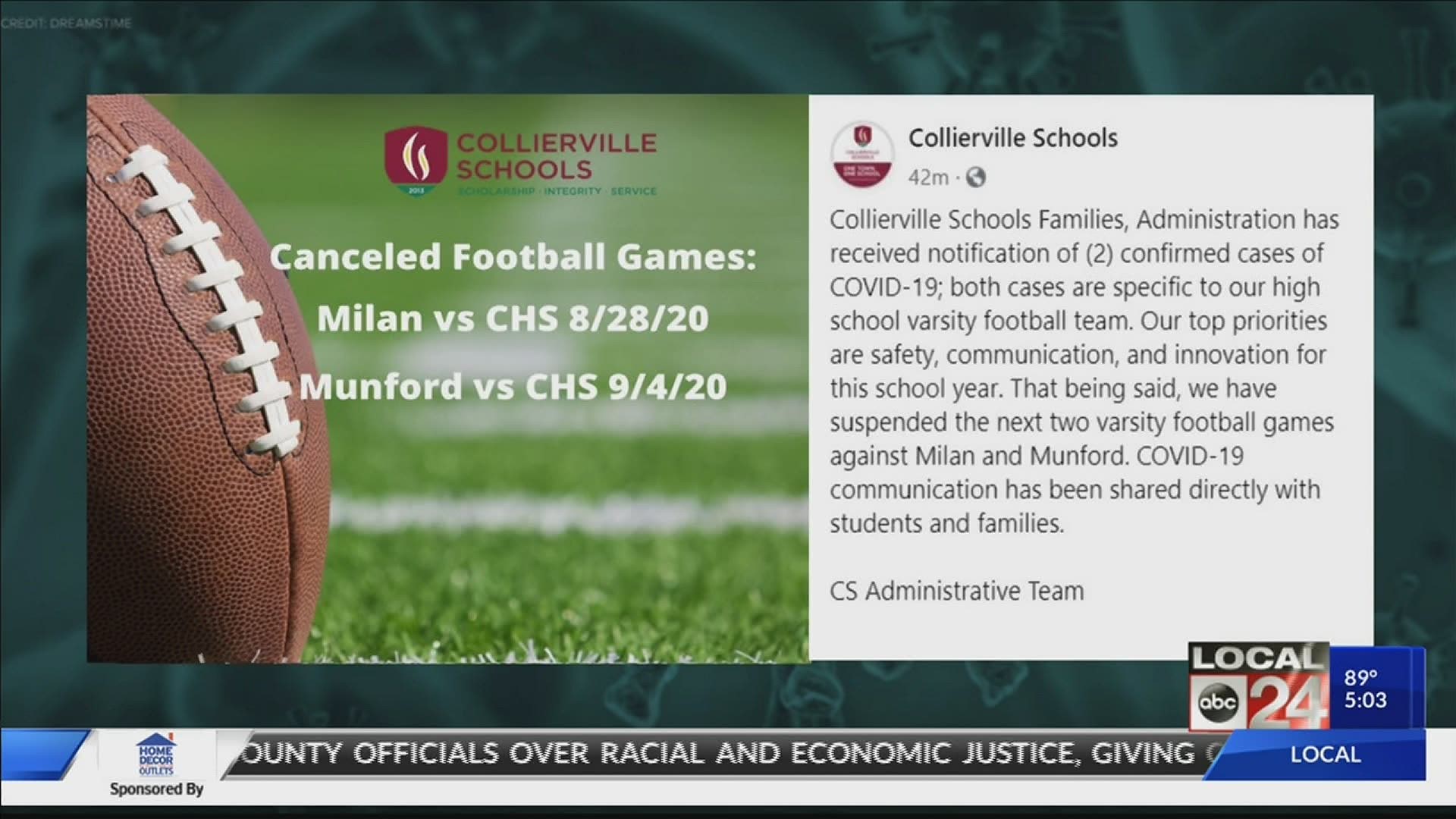 The district says the cases are “specific to the high school varsity football team.”