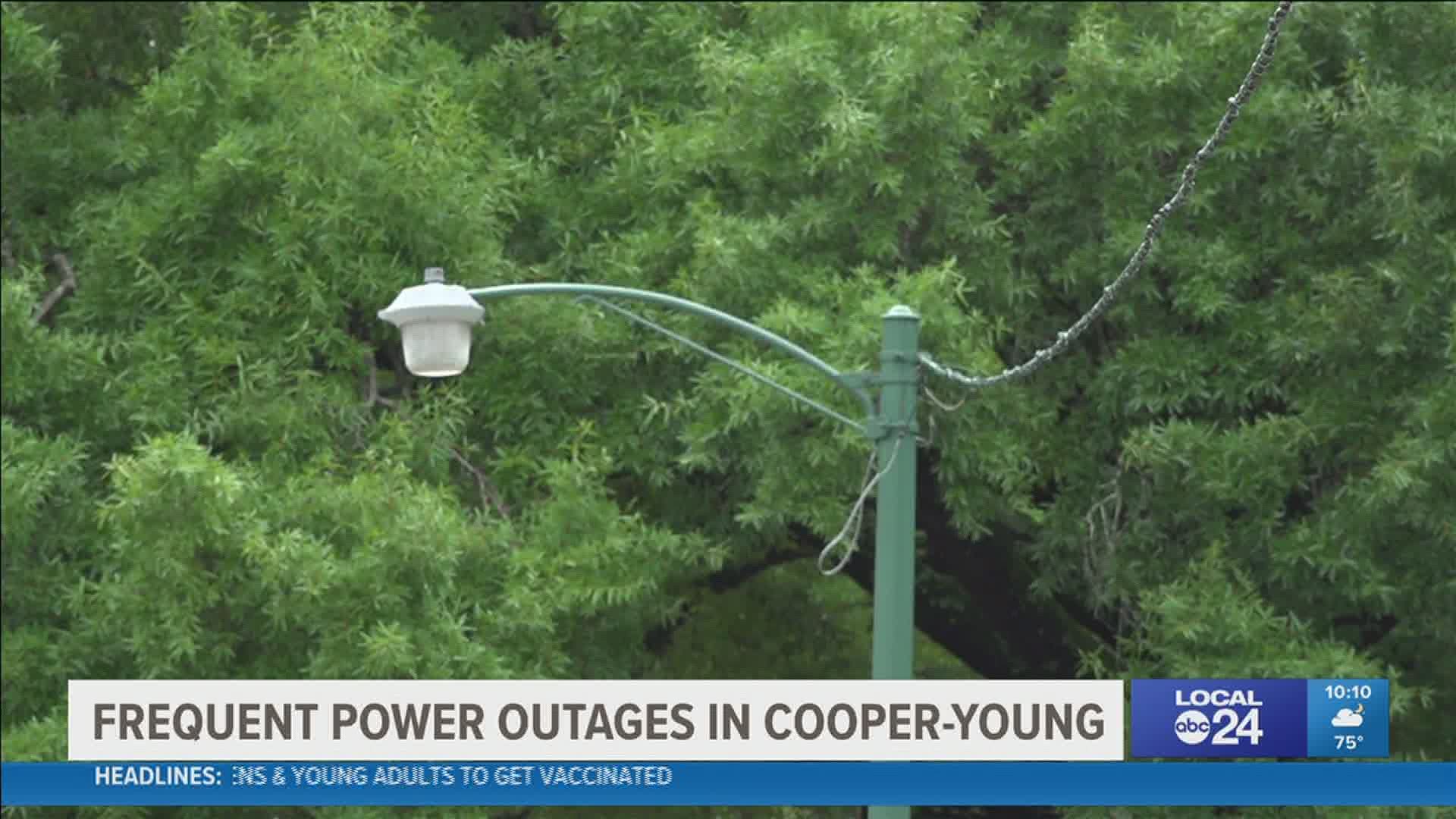 Neighbors living on Young Avenue say they have experienced nine outages since the start of year and six in the last eight weeks.