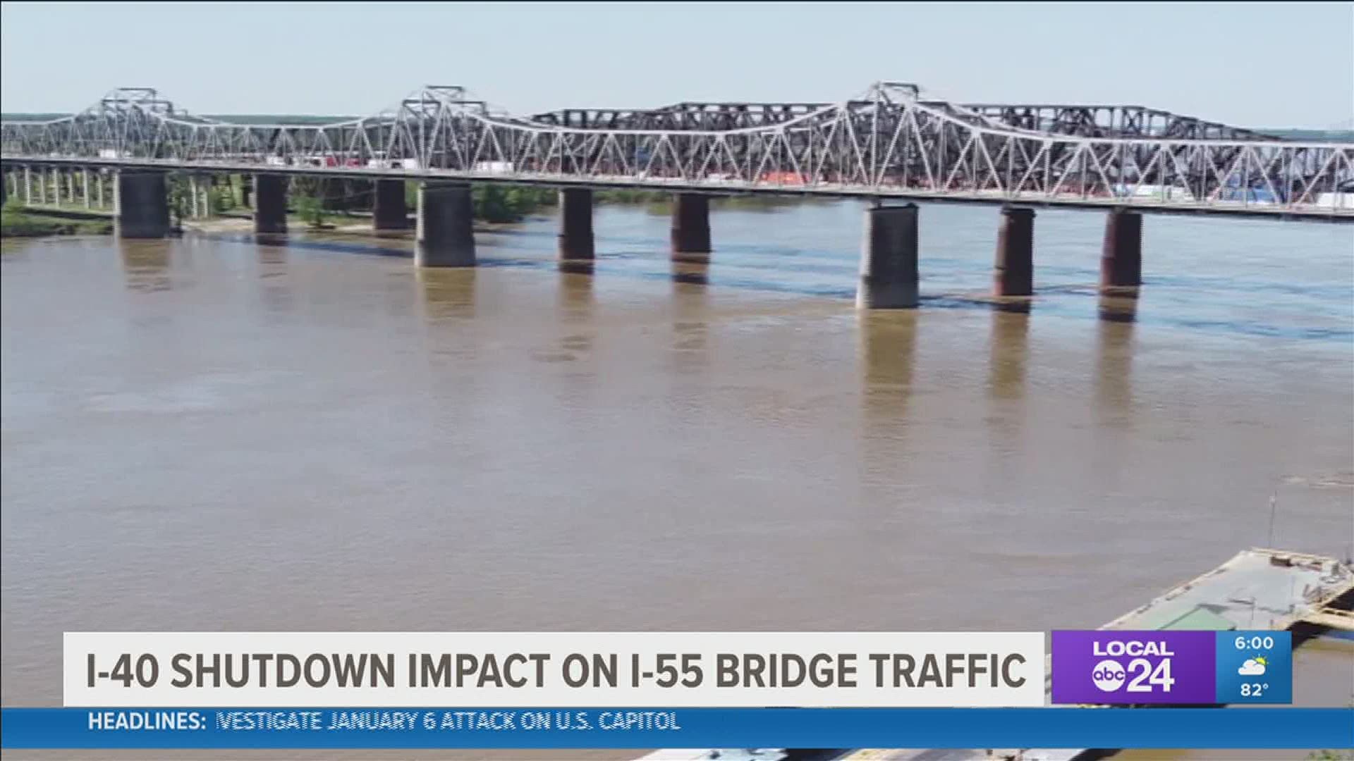 TDOT continued a follow up review of I-55 bridge Wednesday as analysis showed traffic surged five fold from before the I-40 bridge's indefinite shutdown.