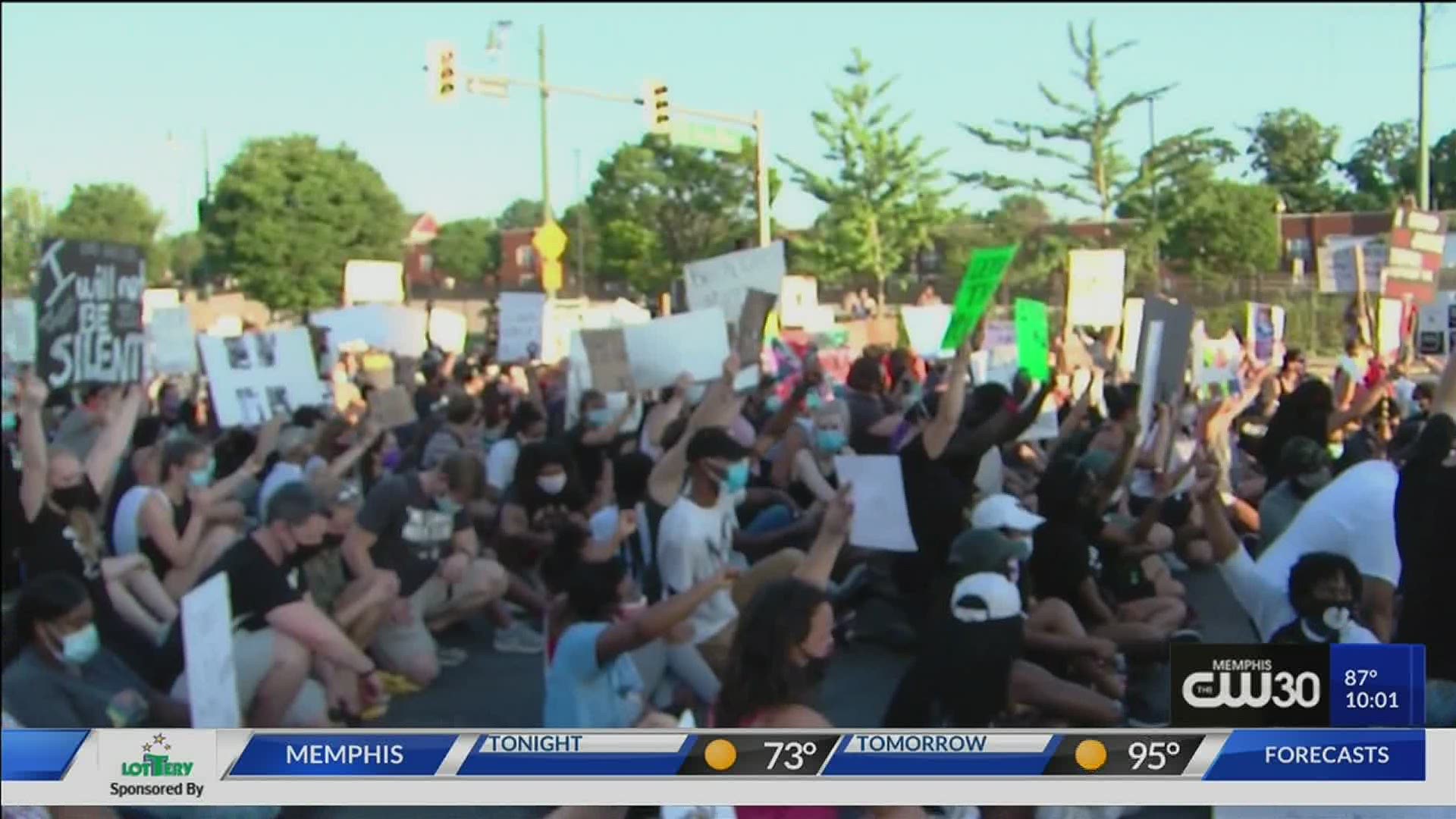 local 24 news jalyn souchek gives update on the protest in downtown memphis