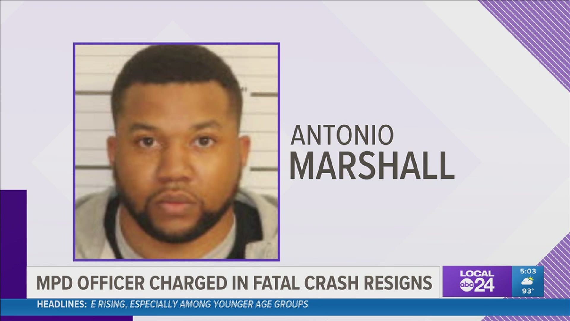 Antonio Marshall was reportedly speeding when he ran into a car in Cordova in June, killing two people.