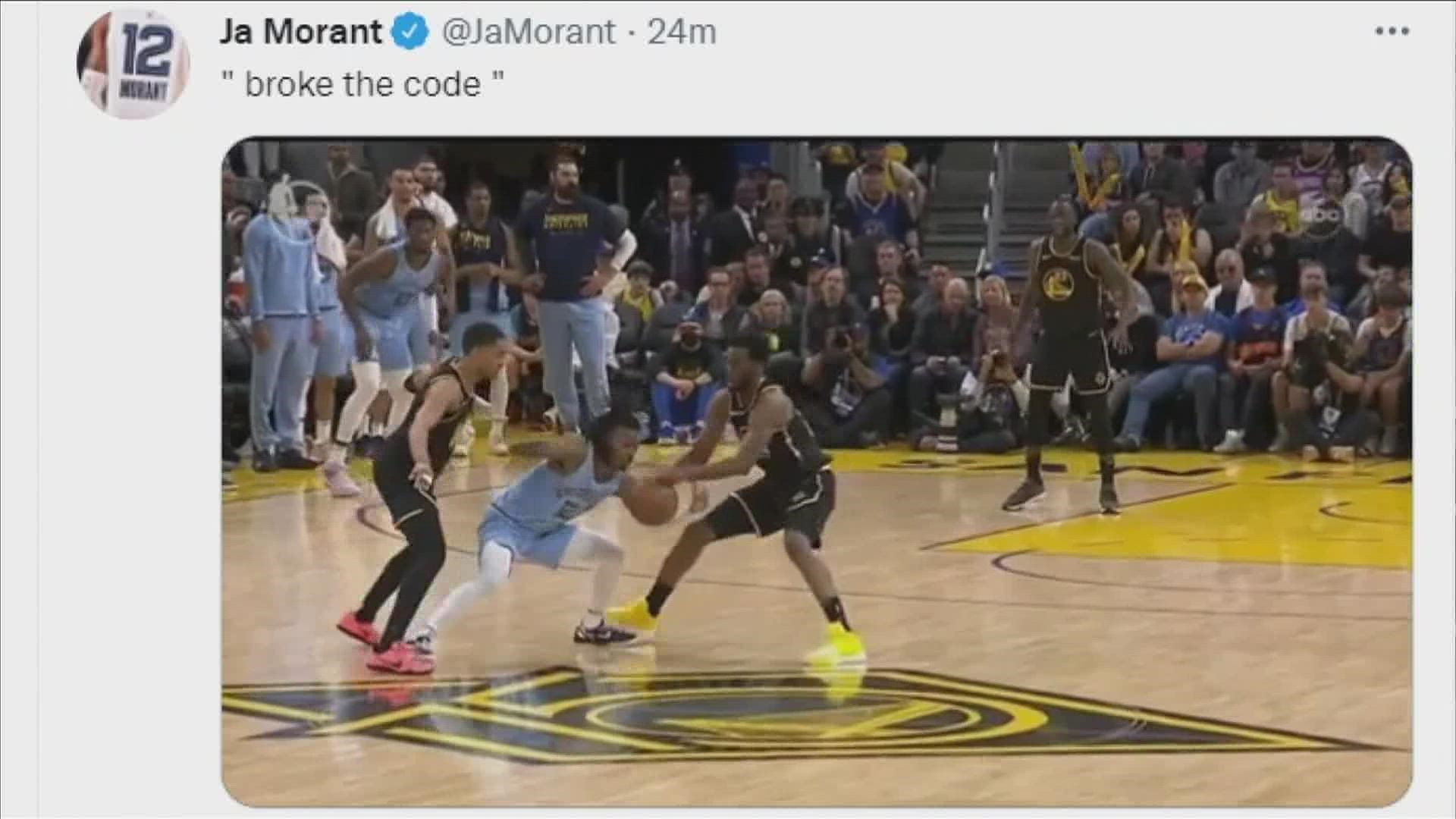 A play from Game 3 with Jordan Poole caused a discomfort in Morant's knee that triggered a potential injury, according to Grizzlies head coach Taylor Jenkins.