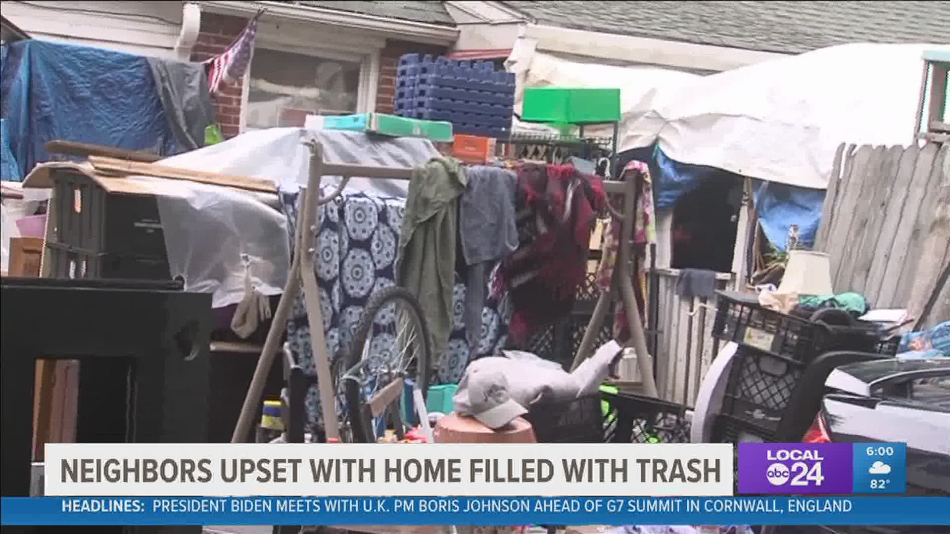 The next door neighbor told Local 24 News he can't sell or rent his home because of the mess in the neighborhood.