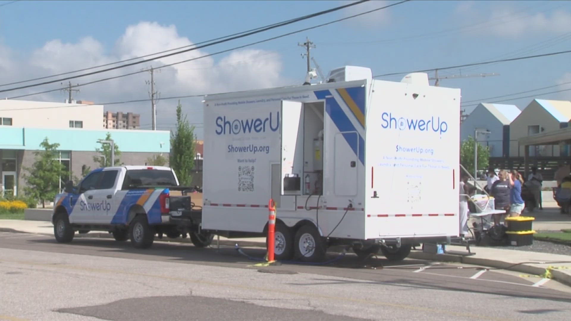 The organization offers AC spaces, mobile shower units, and other resources to those in need.