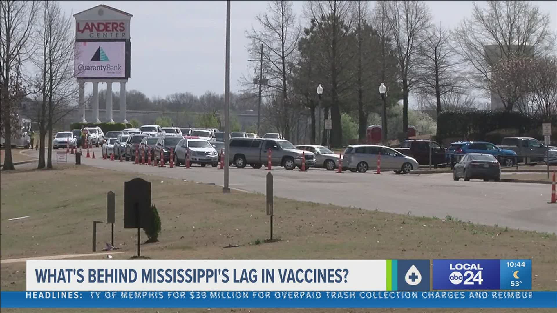 Local 24 News Caitlin McCarthy on slow progress of Mississippi vaccines.