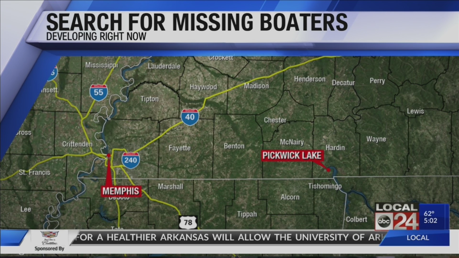 Members of high school fishing team missing on Pickwick Lake