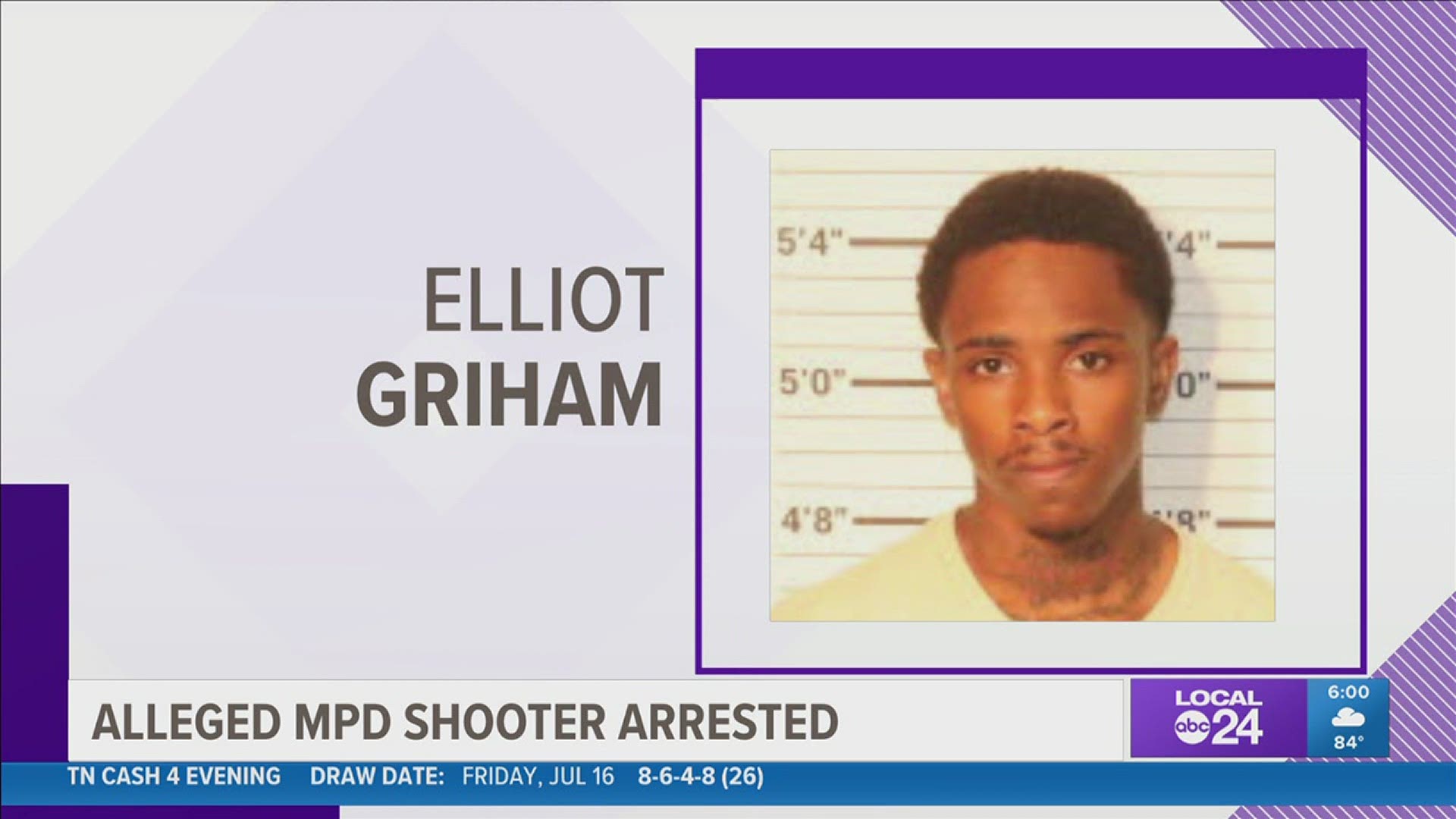 Elliot Girham was taken into custody for the shooting Wednesday, as well as an attempted murder warrant from January.