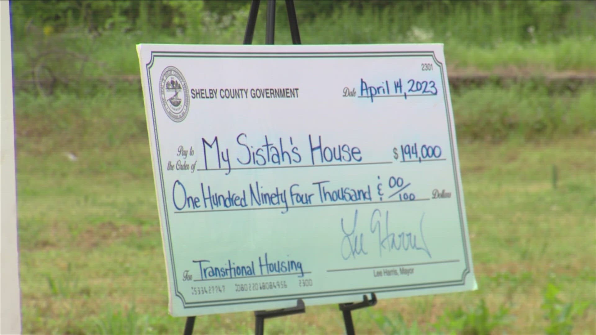 Shelby County Mayor Lee Harris' administration announced a nearly $200,000 investment in partnership with "My Sistah's House" on Friday.