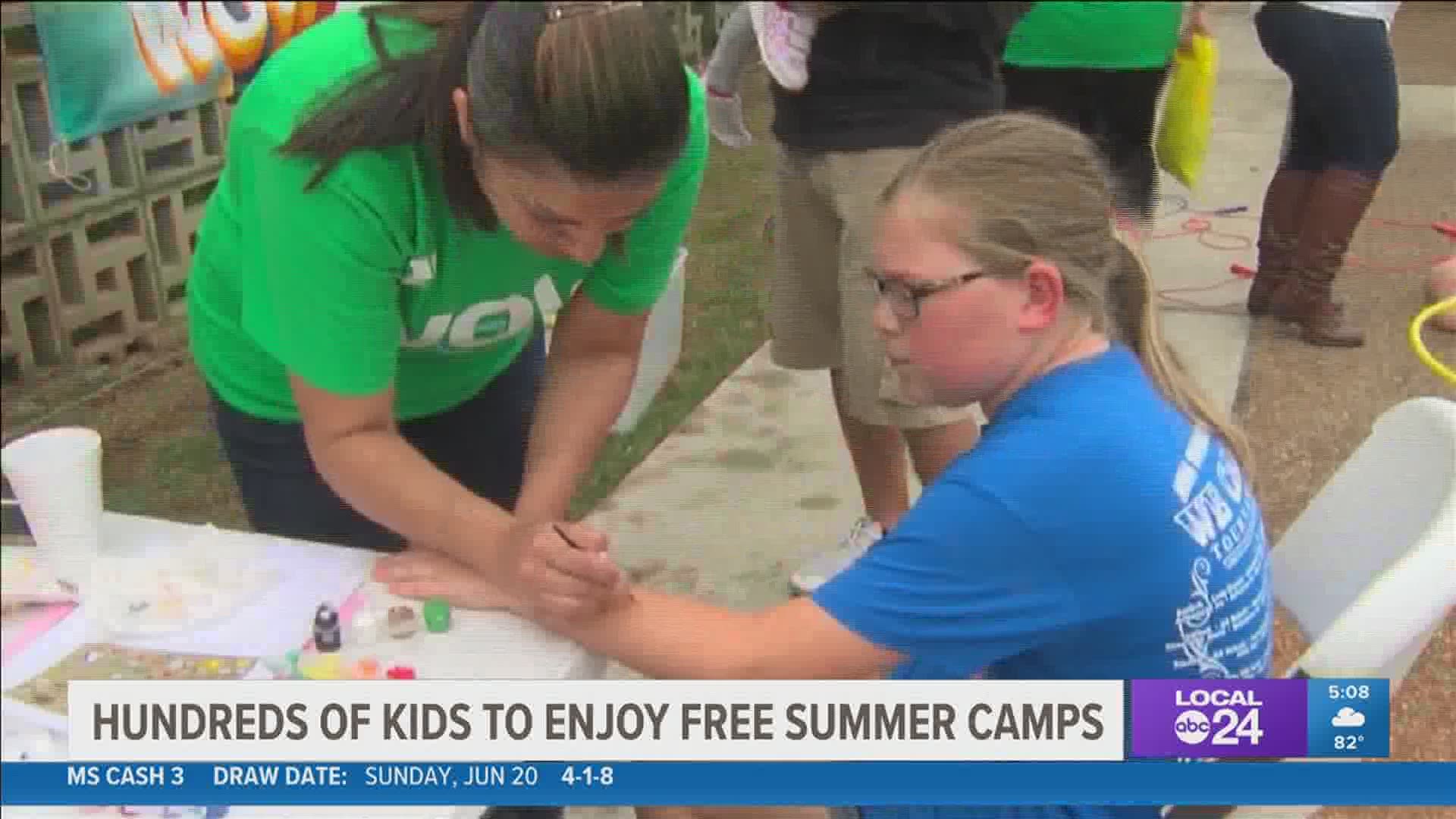 The city's free summer camp program begins Monday