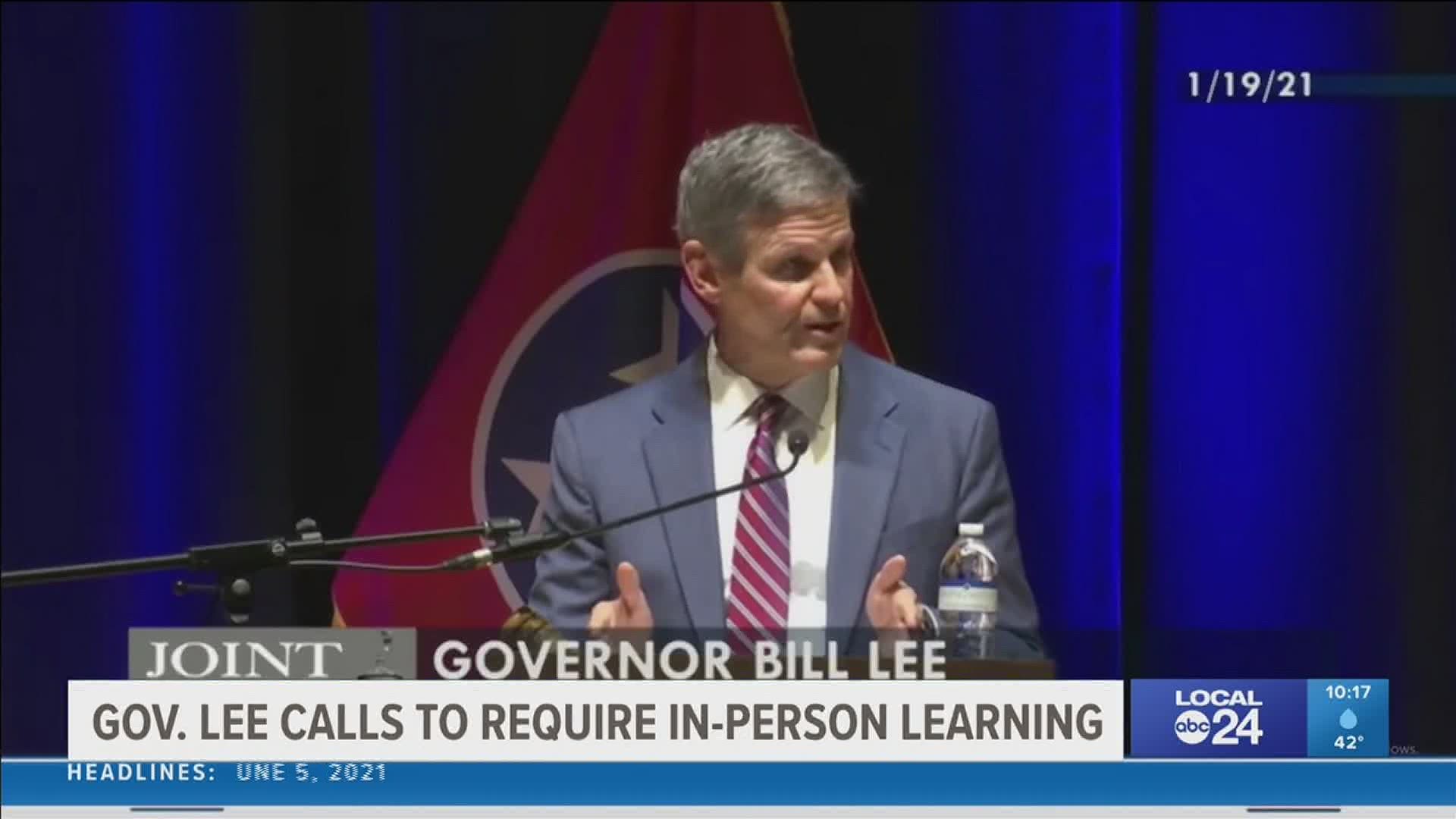 A local school teacher says Gov. Bill Lee's call for in-person instruction is out of touch.