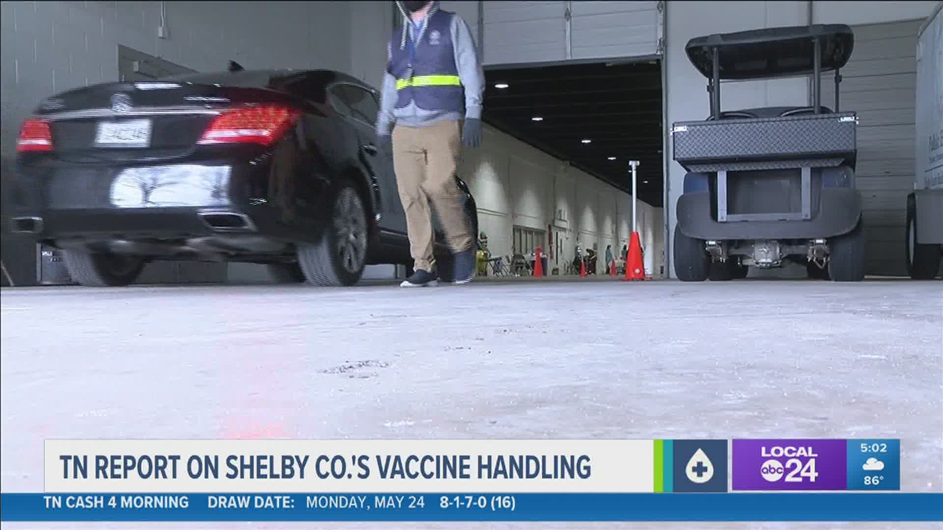 The report concludes there were multiple errors in Shelby County Health Department's vaccine management.