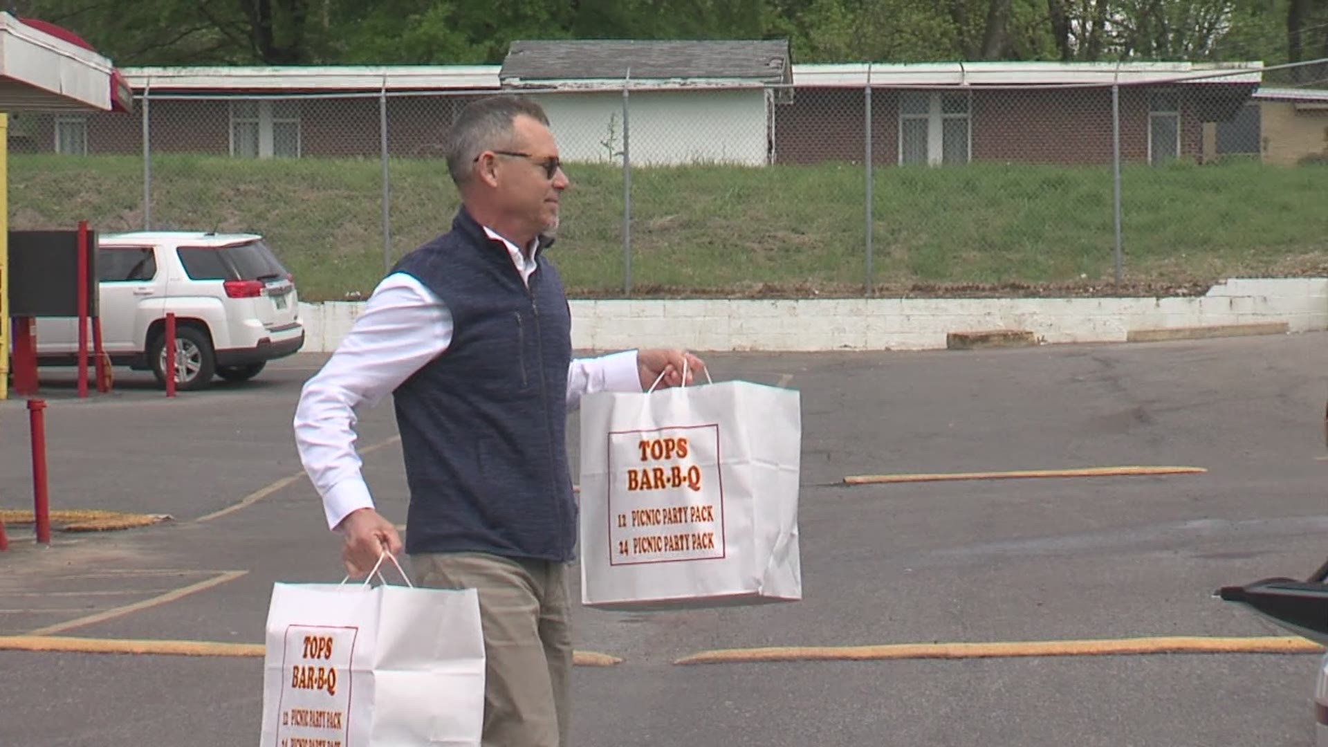 They are delivering lunches for workers at seven different Kroger stores this week.