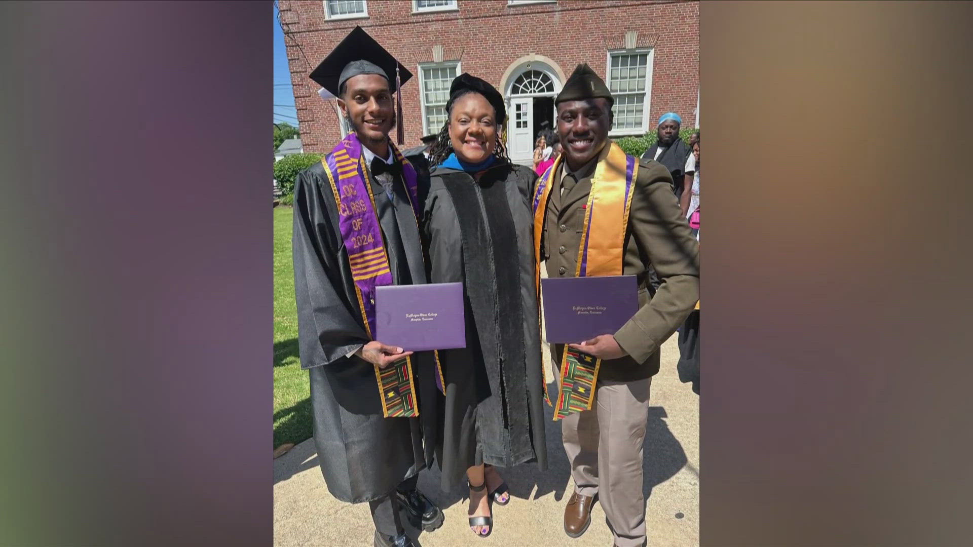 Lt. Khalif Patterson is the first active-duty officer to graduate from LeMoyne-Owen College.