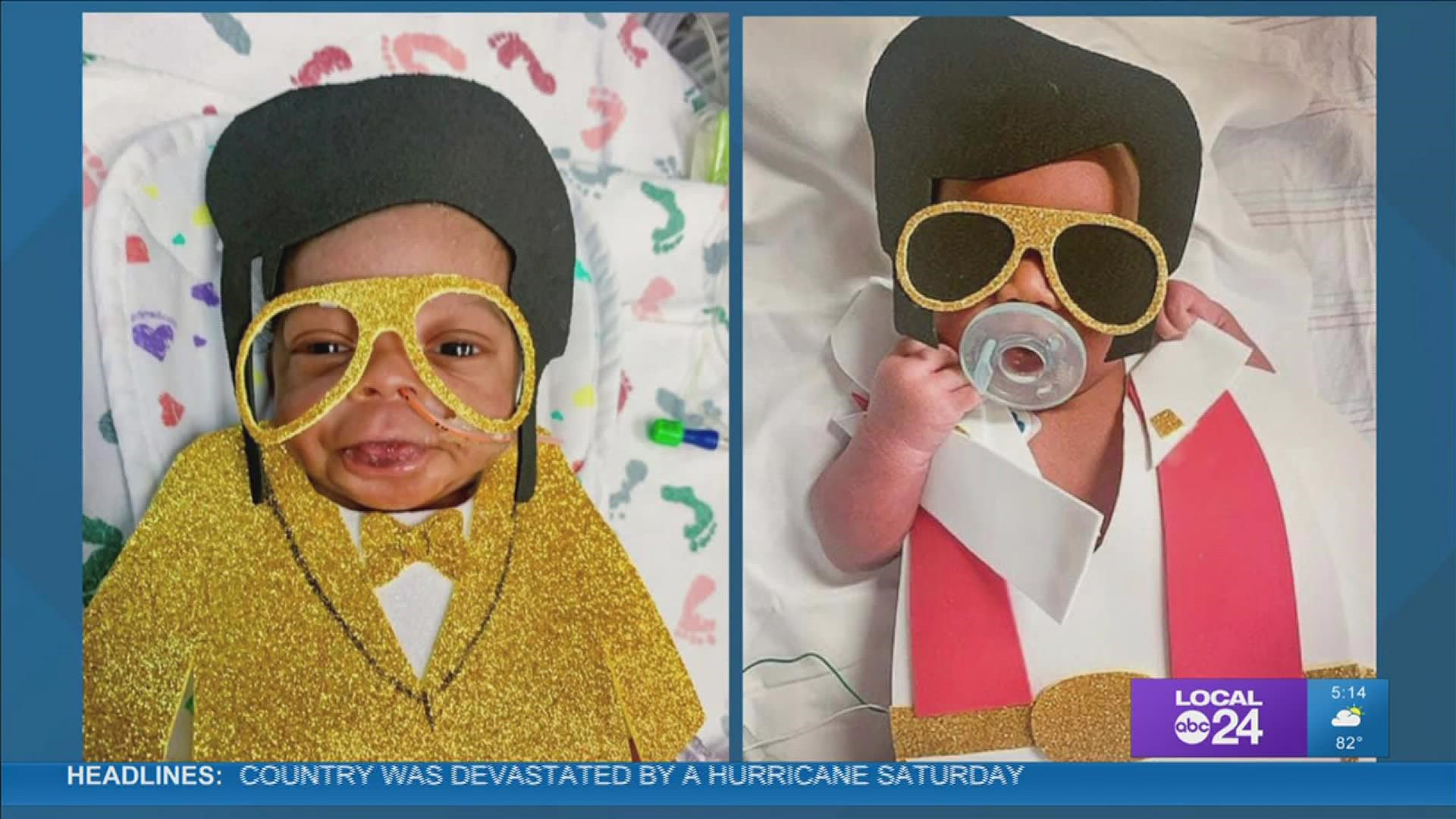 Check out these adorable babies dressed up as the King of Rock n' Roll.
