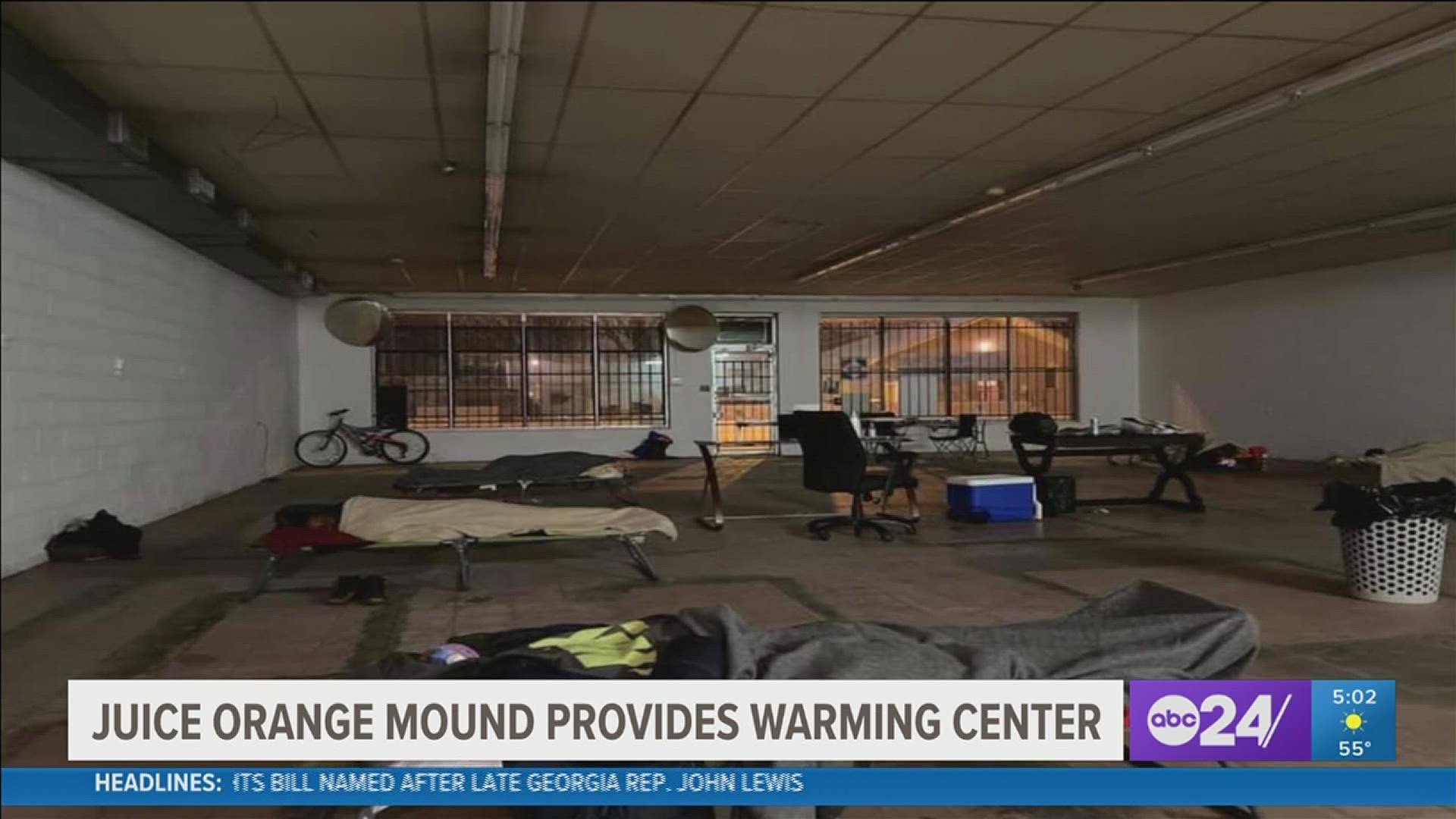 The warming center at 2363 Park Ave. will be open from 7 p.m. Thursday until 7 a.m. Friday.
