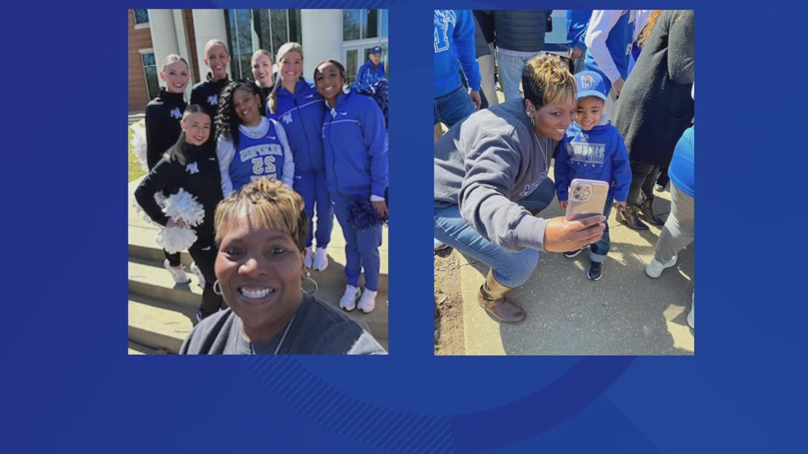 Memphis fans show off their Tiger Pride ahead of the first round of the NCAA Tournament