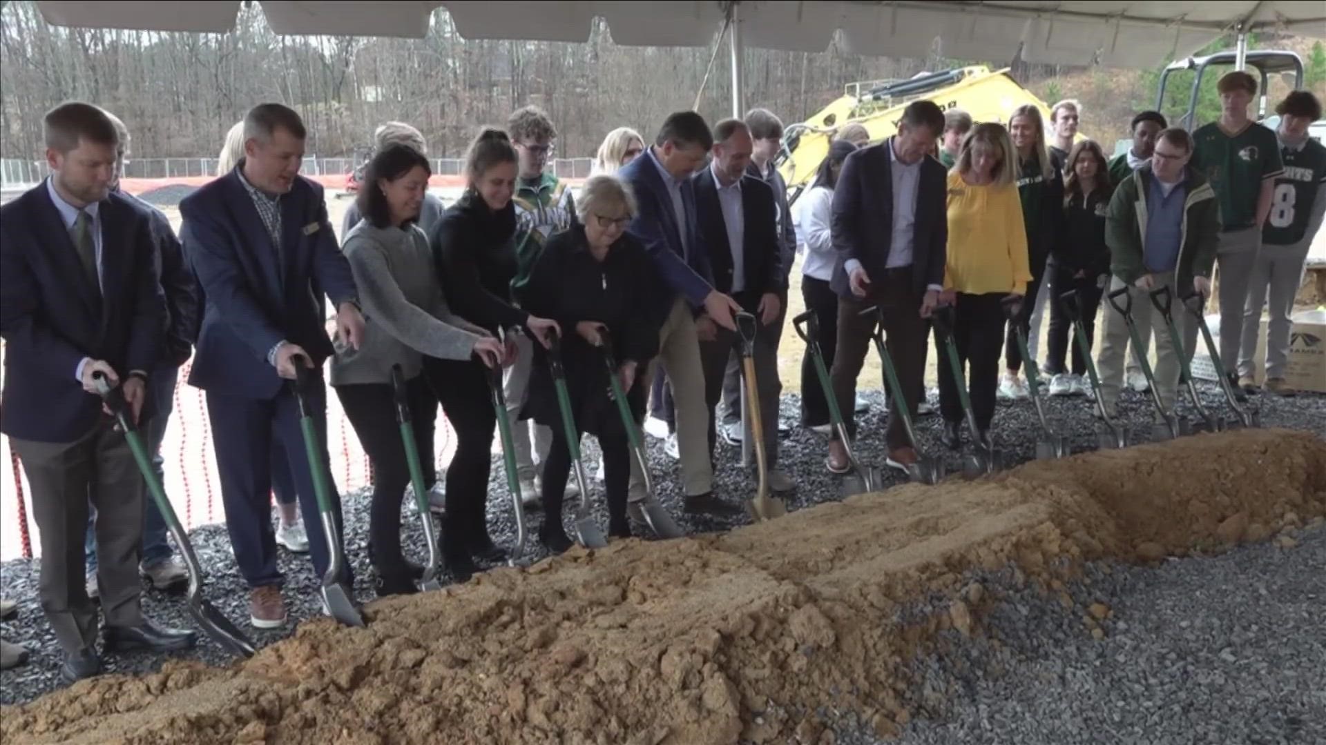 Briarcrest Christian School broke ground Friday on a new $12.8 million Athletic Training and Development Center.