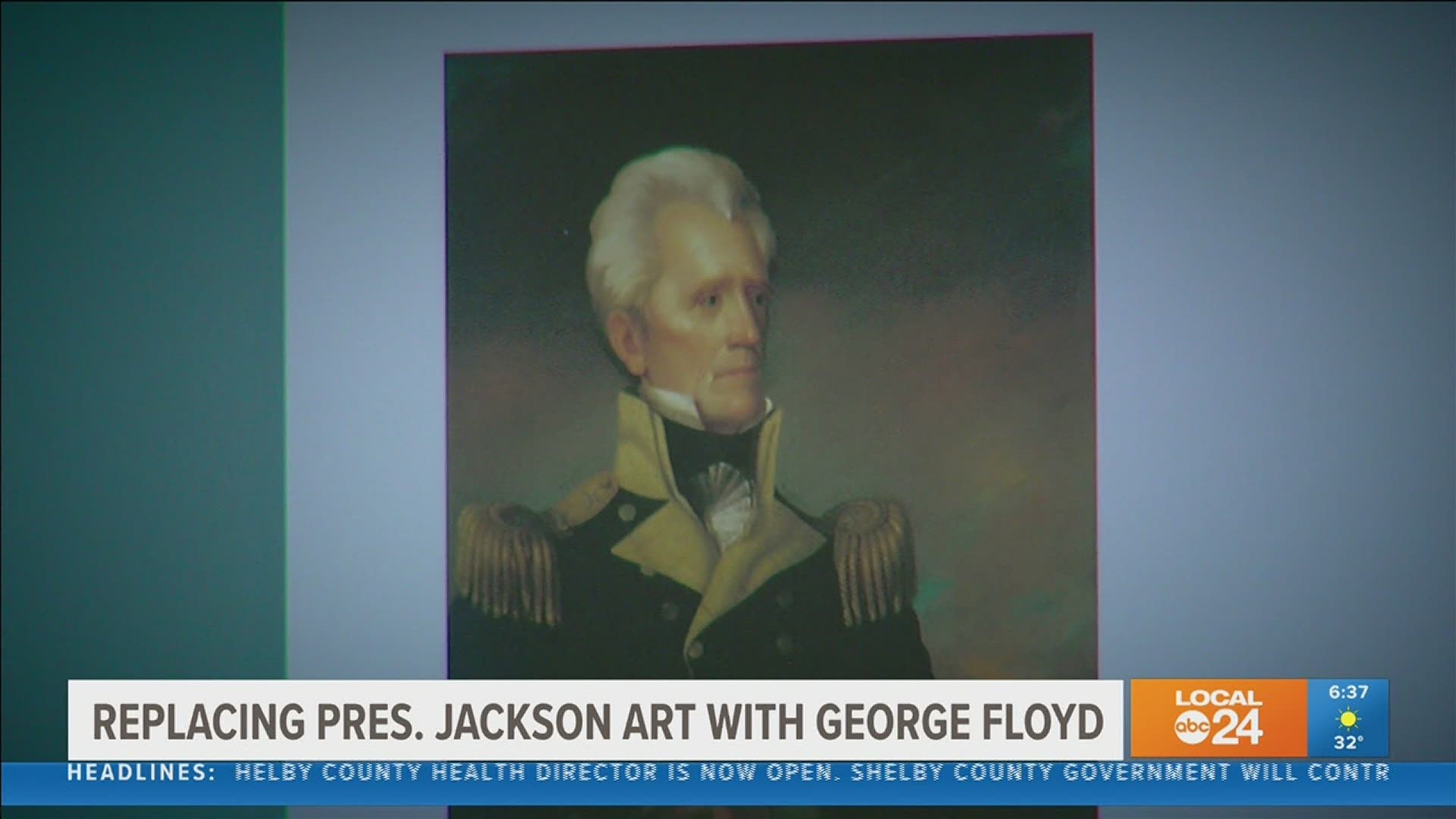 For decades, a portrait of President Andrew Jackson hung undisturbed in the Memphis Brooks Museum of Art. It's no longer on display.