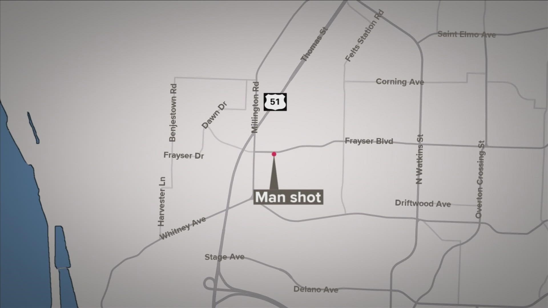 MPD officers responded to the shooting about 10:15 p.m. Tuesday in the 1100 block of Frayser Blvd. near Millington Rd.