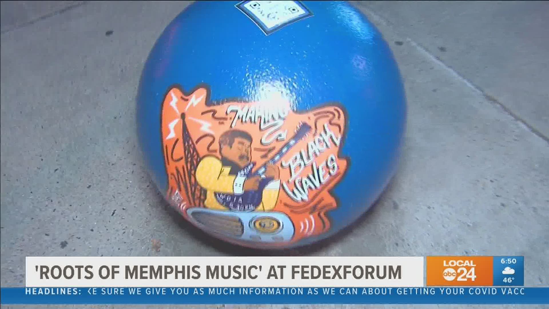 "The Roots of Memphis Music" outside FedEx Forum tells the story of Black Memphis history.