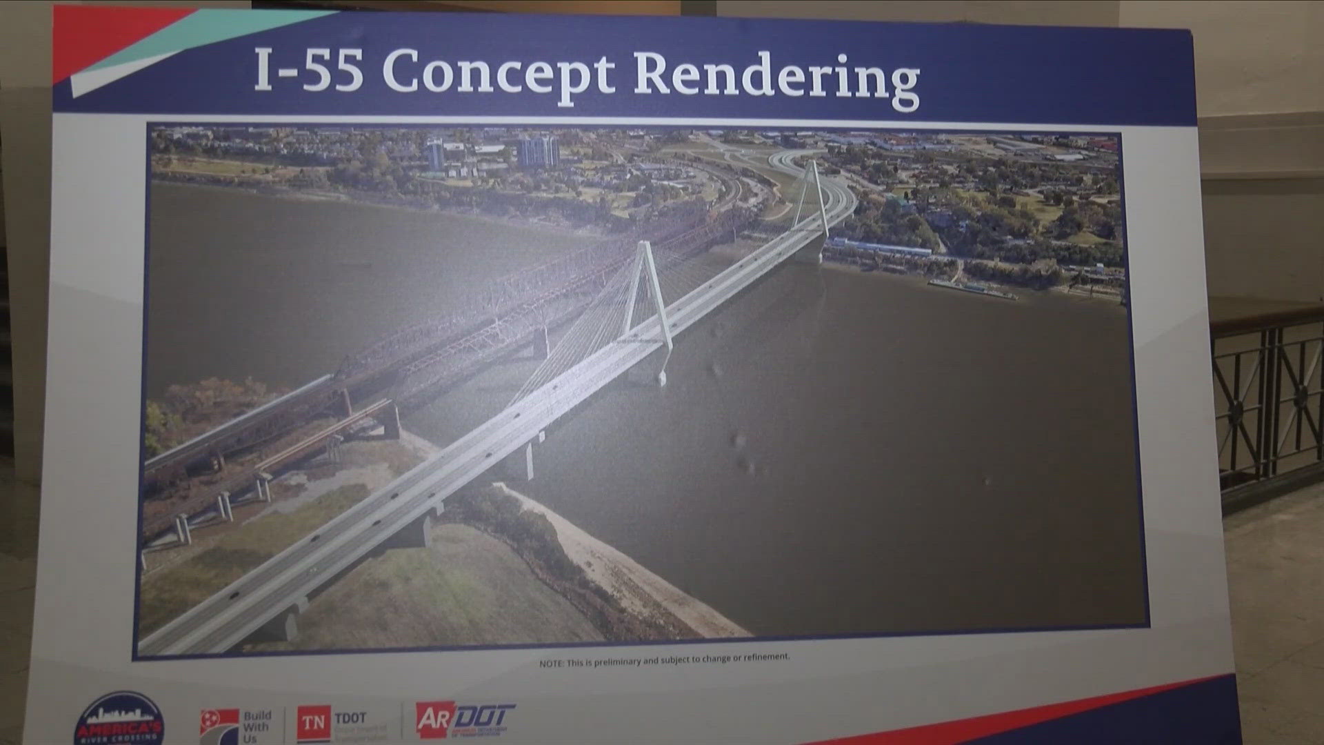 Officials with the Tennessee Department of Transportation hosted one of two public hearings in the Mid-South, giving updates on the I-55 bridge construction project.