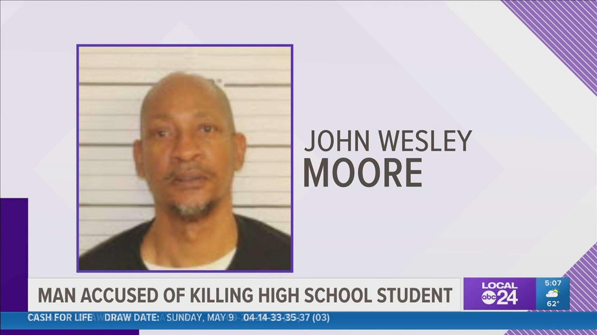 56-year-old John Wesley Moore was arrested and charged with second degree murder.