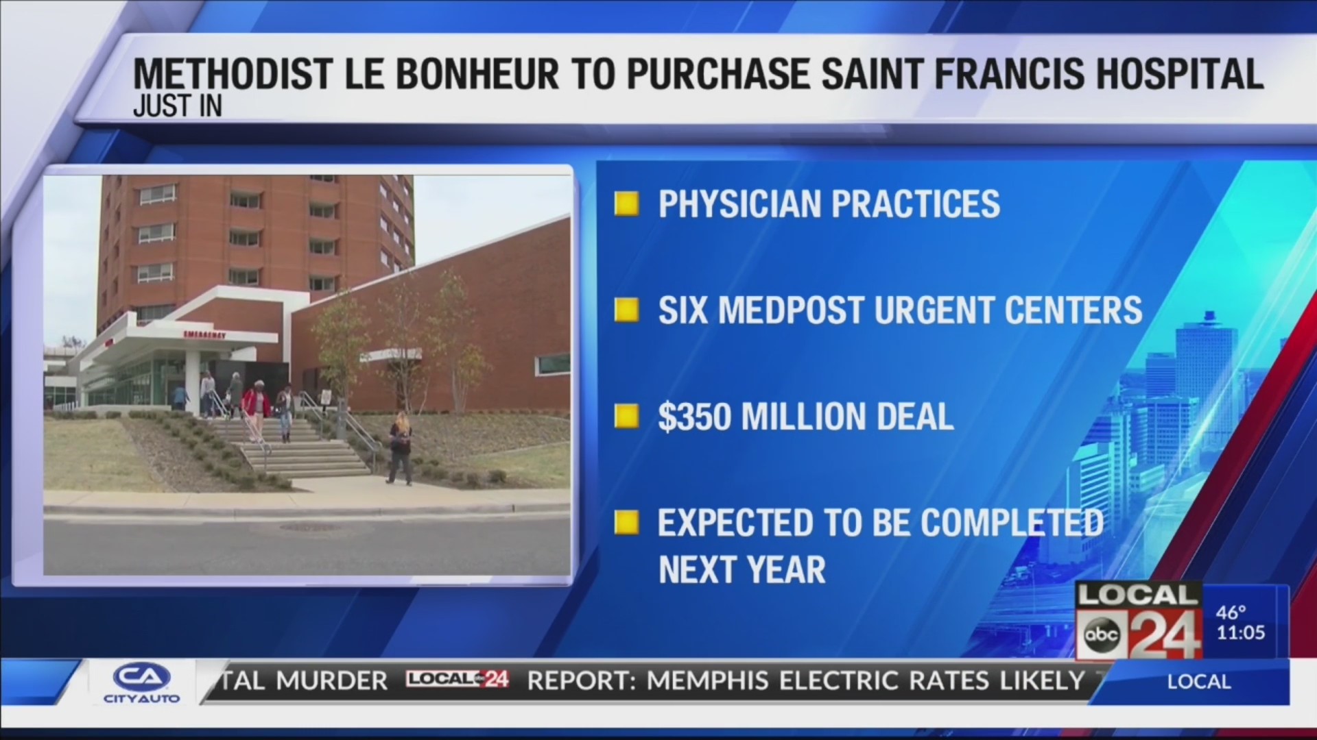 Methodist Le Bonheur Healthcare to purchase Saint Francis Hospitals in Bartlett and Memphis