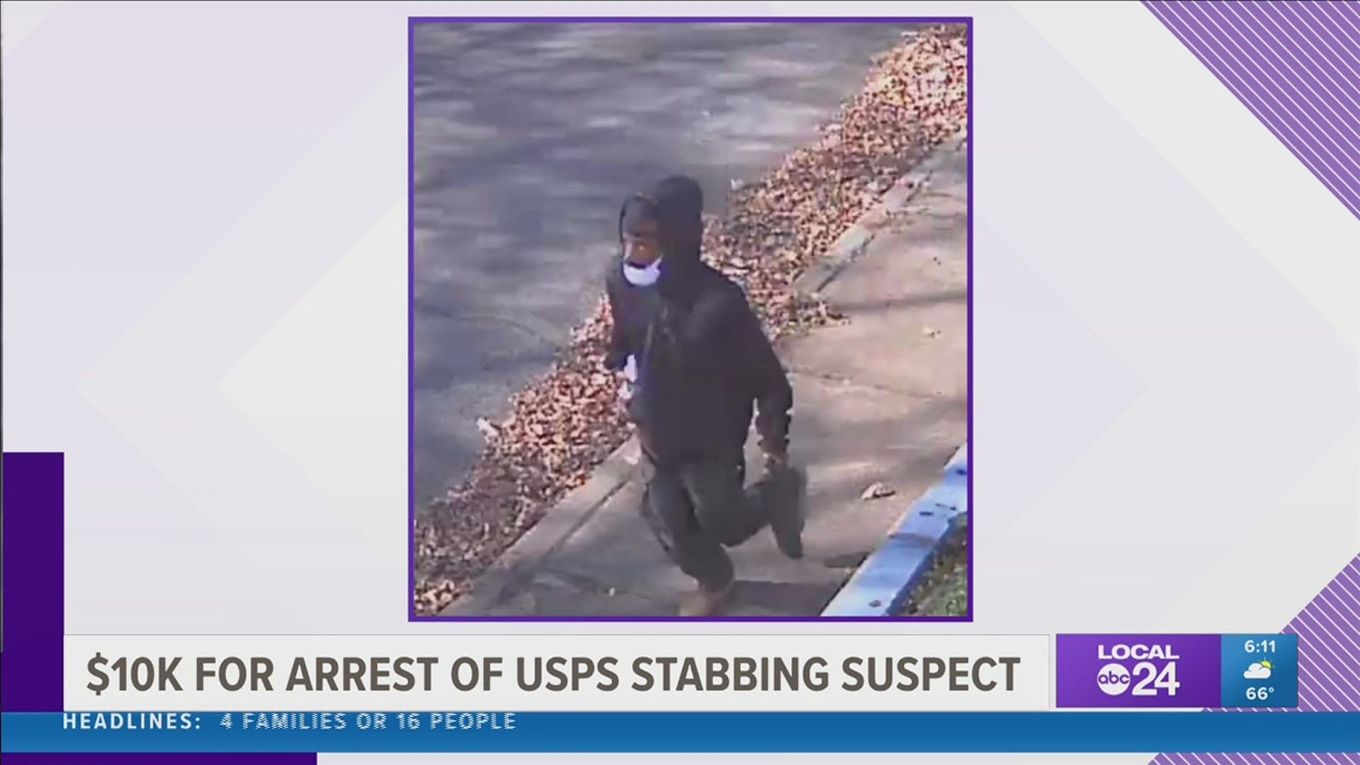 The suspect assaulted the letter carrier with a knife on Boston Street near Liberty Bowl Stadium on Wednesday morning.