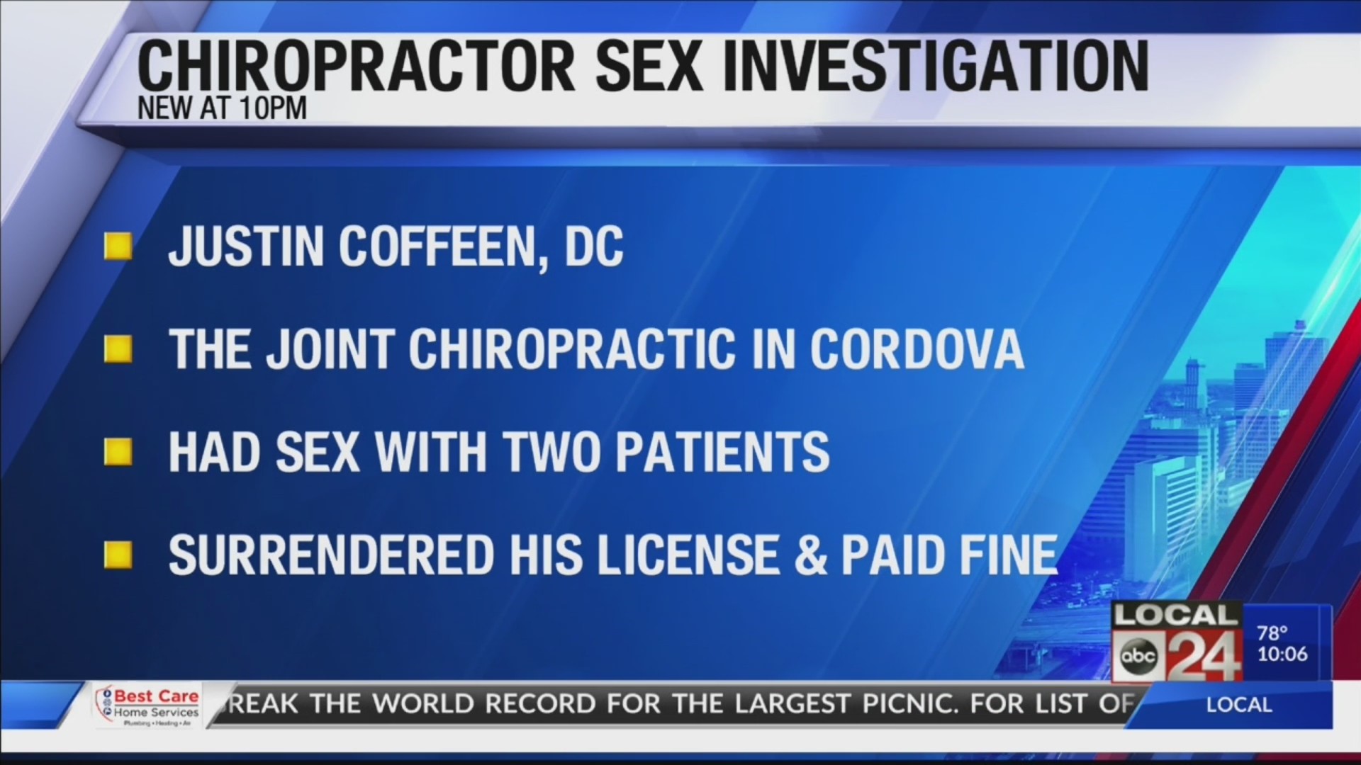 Memphis chiropractor surrenders license after having sex with patients