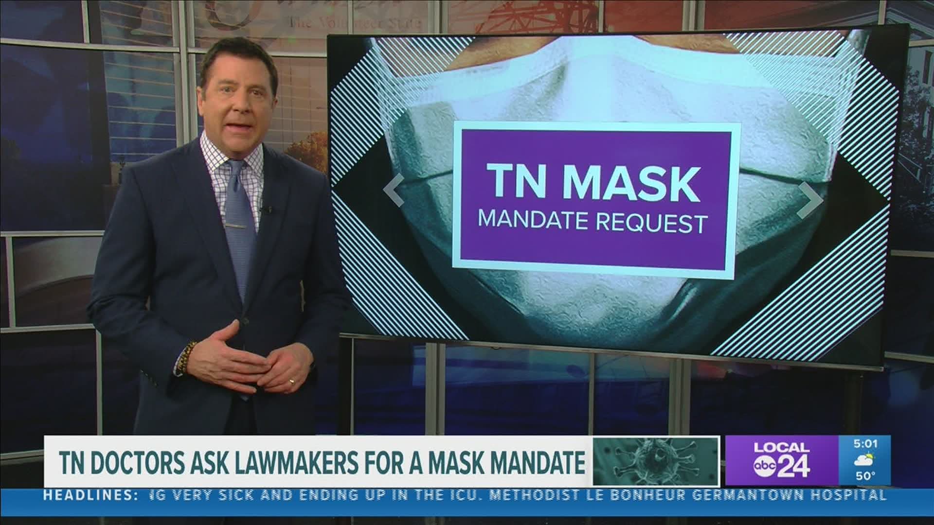 The doctors had been urging Gov. Bill Lee to issue a statewide mask mandate.