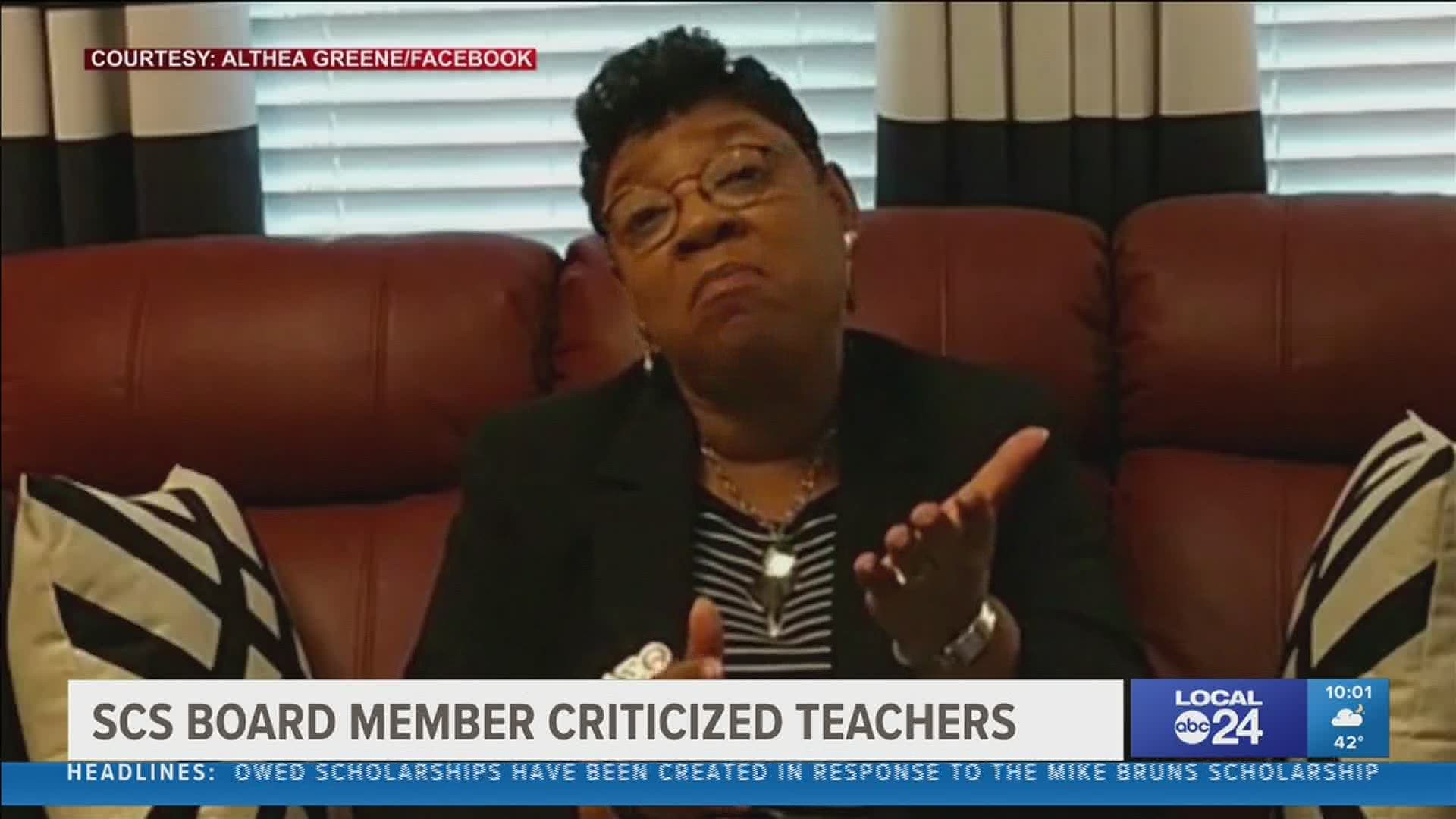 Rev. Althea Greene criticized some SCS teachers in her congregation saying they "didn't do anything" during virtual learning.