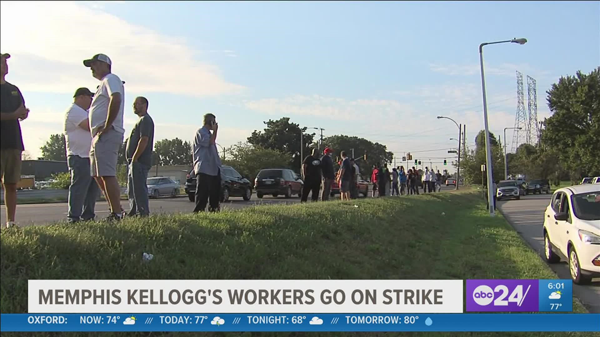Picketing began Tuesday morning outside the plant on Airways Boulevard after contract talks between the union and management broke down in past week.