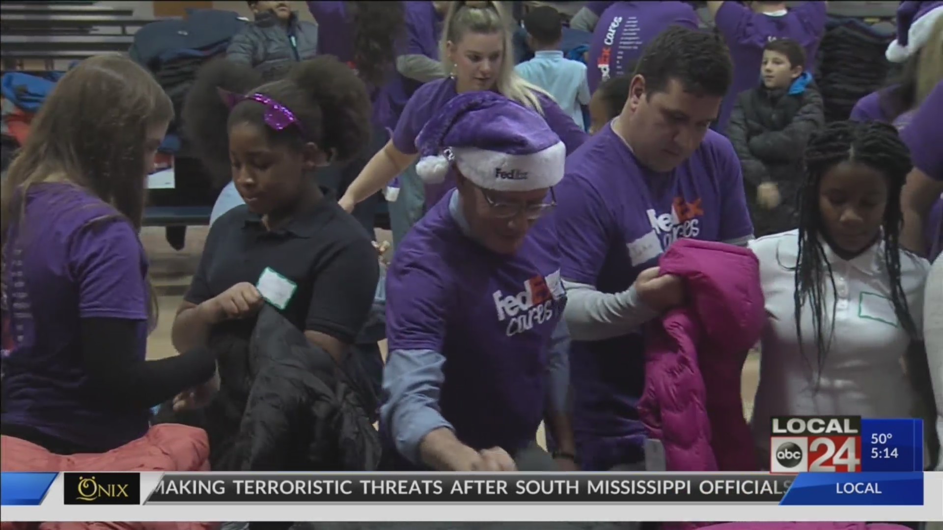 Bruce Elementary students get new winter coats thanks to "Operation Warm" & FedEx