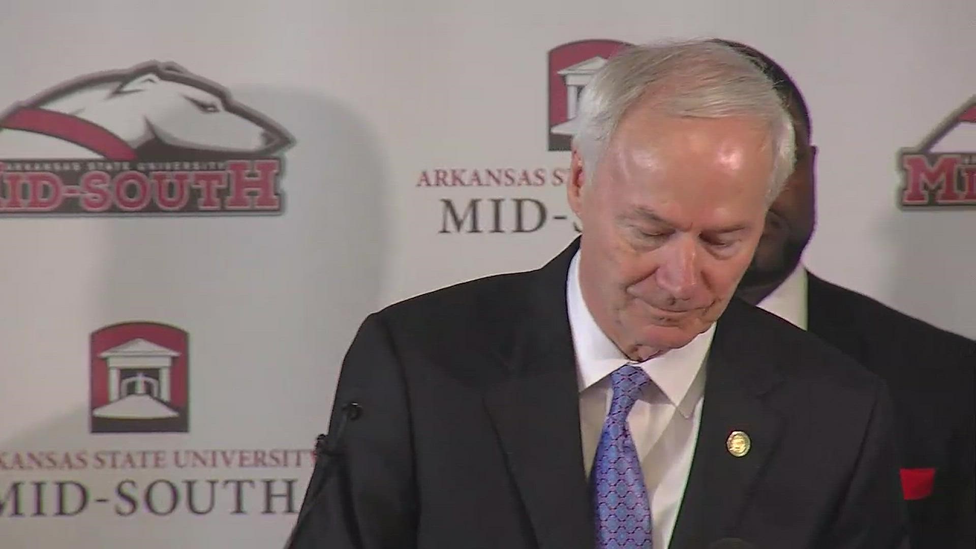 Arkansas Governor Asa Hutchinson has asked casinos in Eastern Arkansas to close