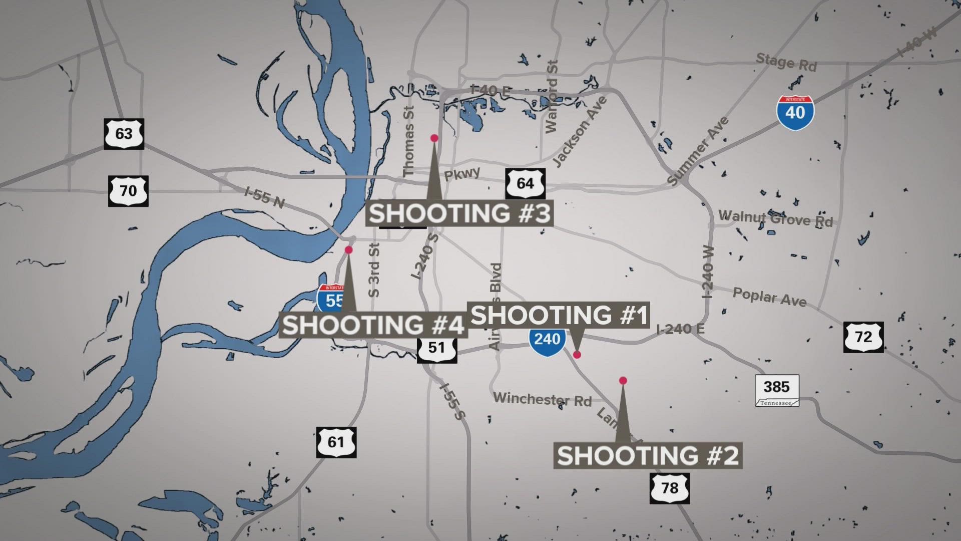 Five shootings were reported by the Memphis Police Department (MPD) between June 24 and 25. Four of these incidents were fatal, according to MPD.