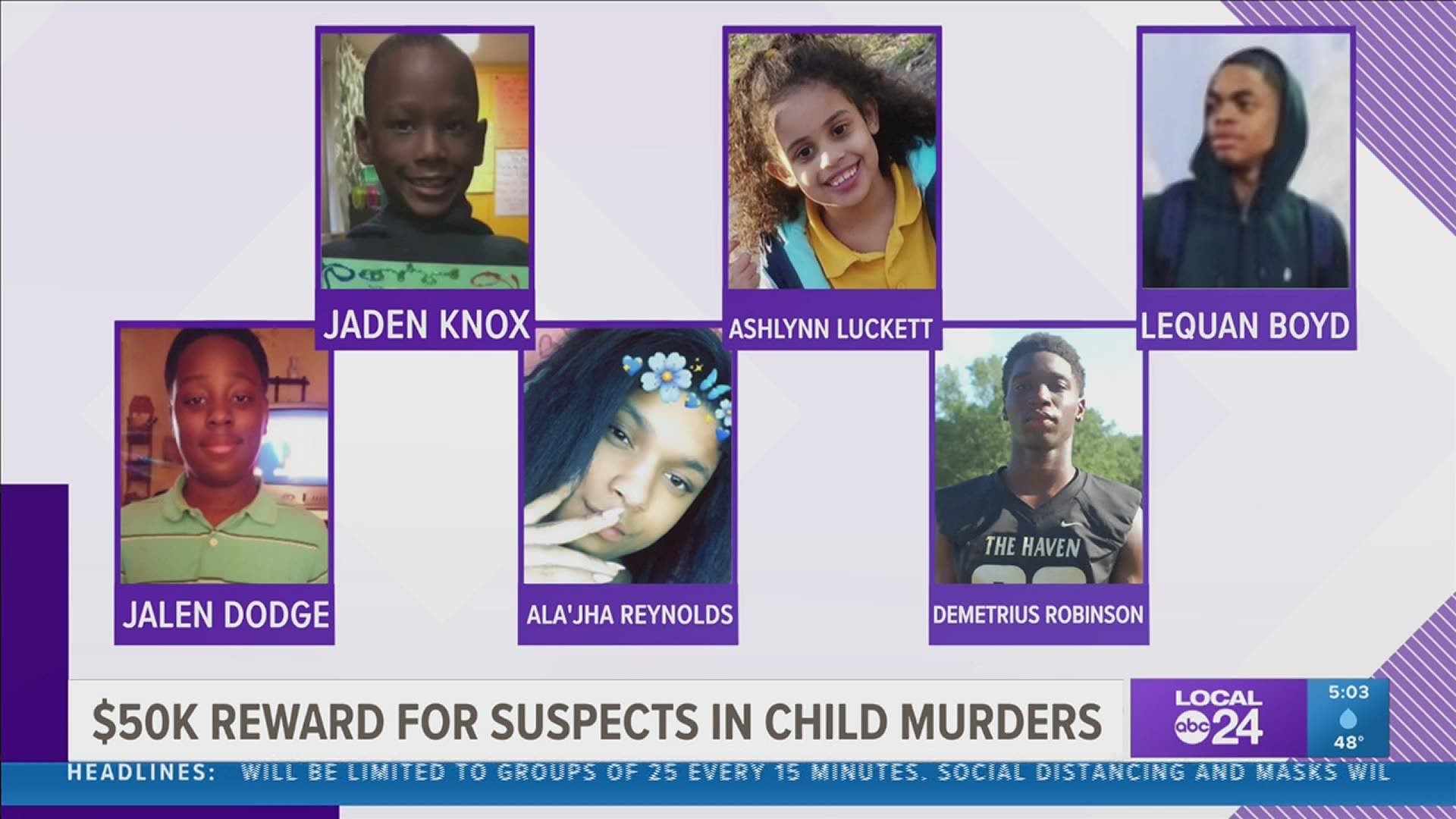Between January and September of 2020, the Memphis Police Department has investigated an unusually high number of child murders. Seven are still unsolved.
